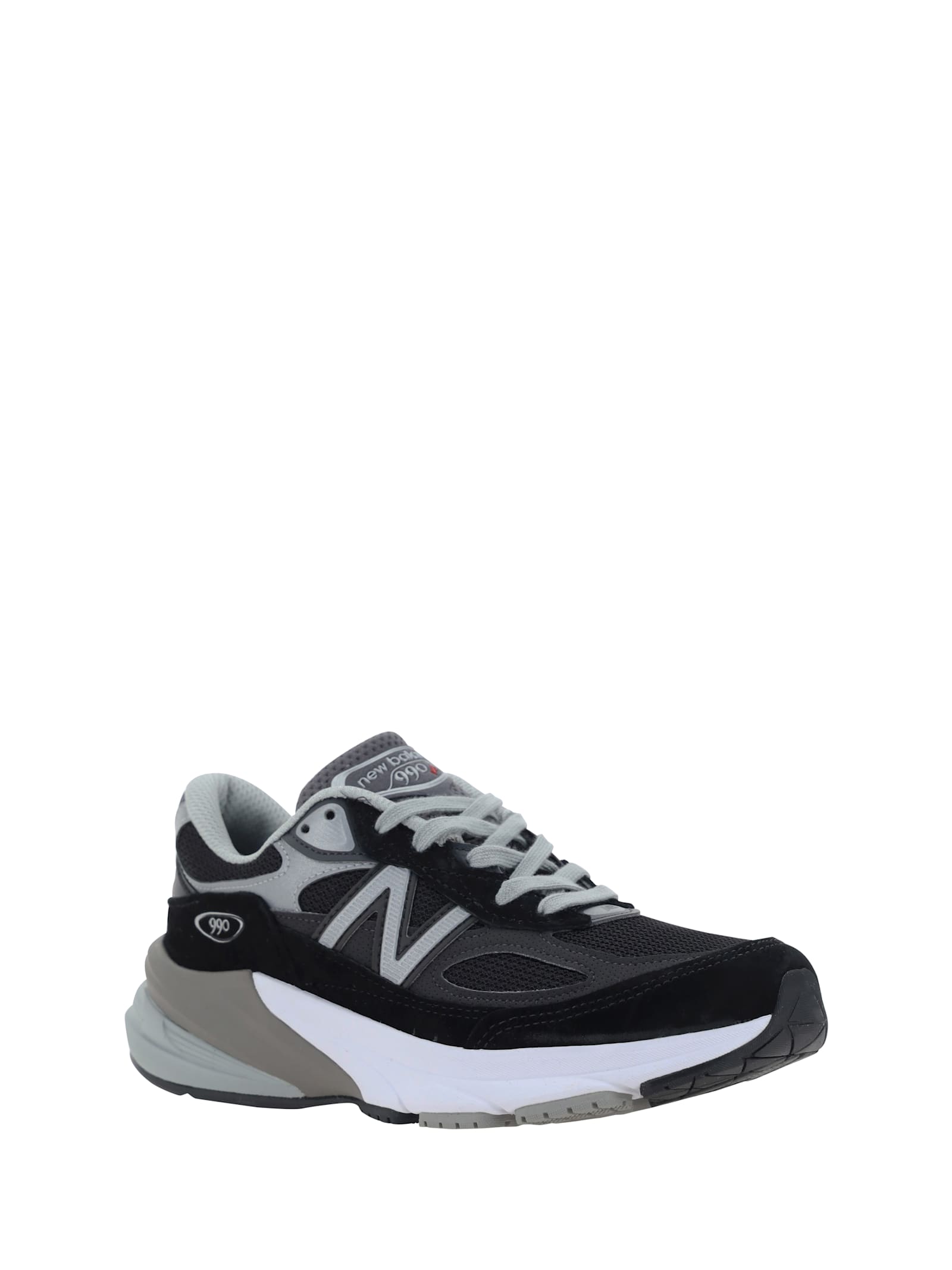 New Balance Black Low Top Sneakers With Logo Detail In Suede And Tech Fabric Woman