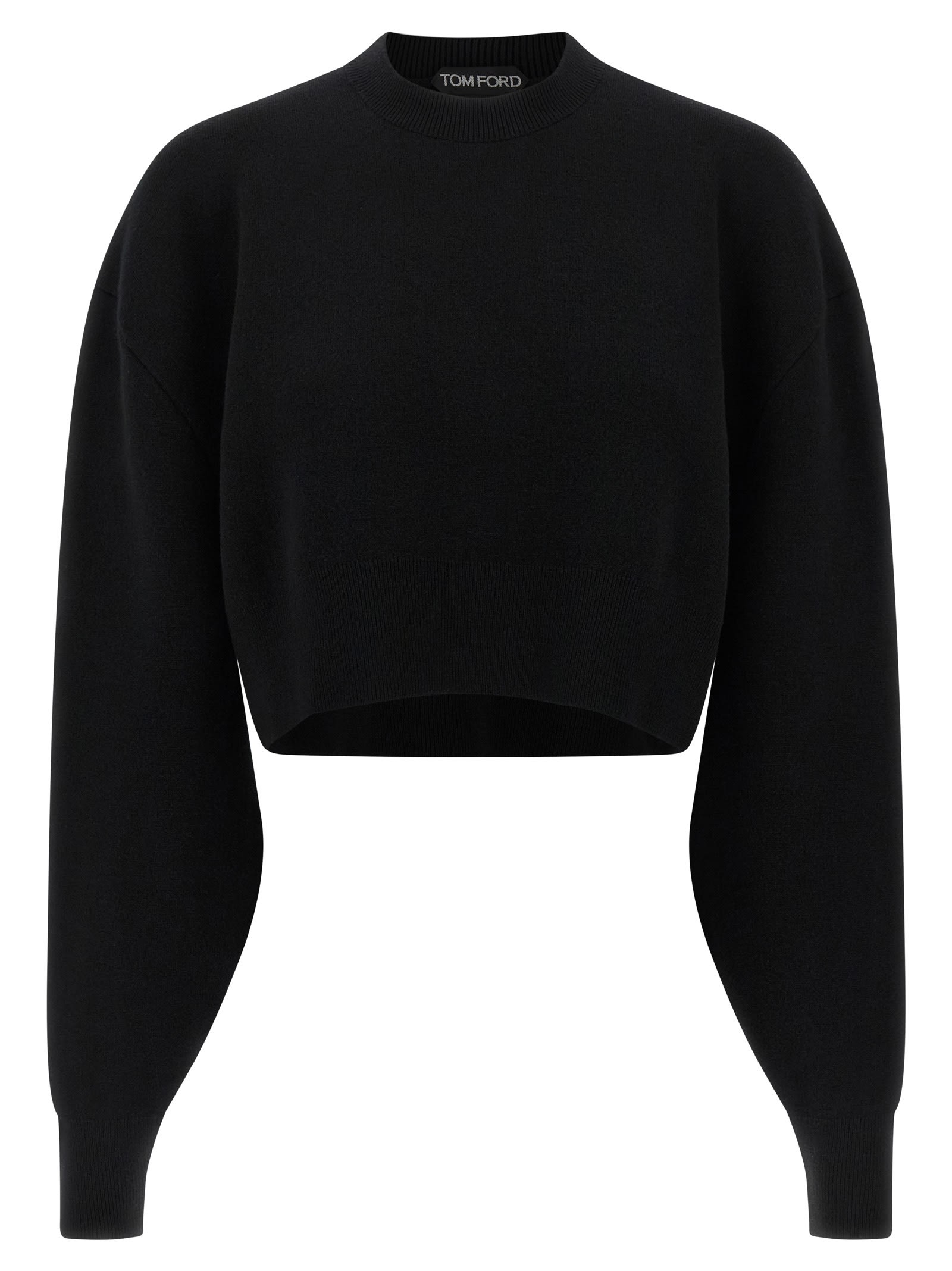 Tom Ford Knitted Sweater In Wool And Cashmere Blend In Black