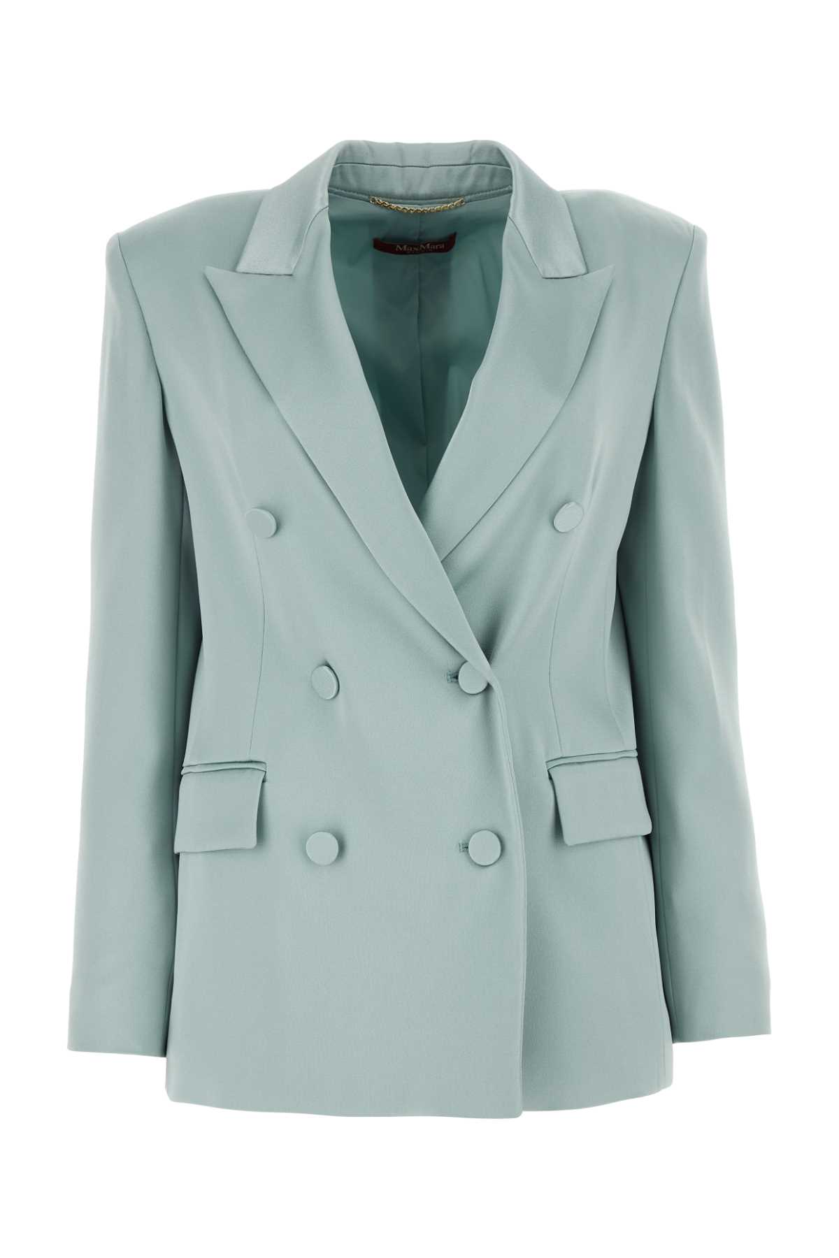 Shop Max Mara Tiffany Satin Teiera Blazer In Acquamarina