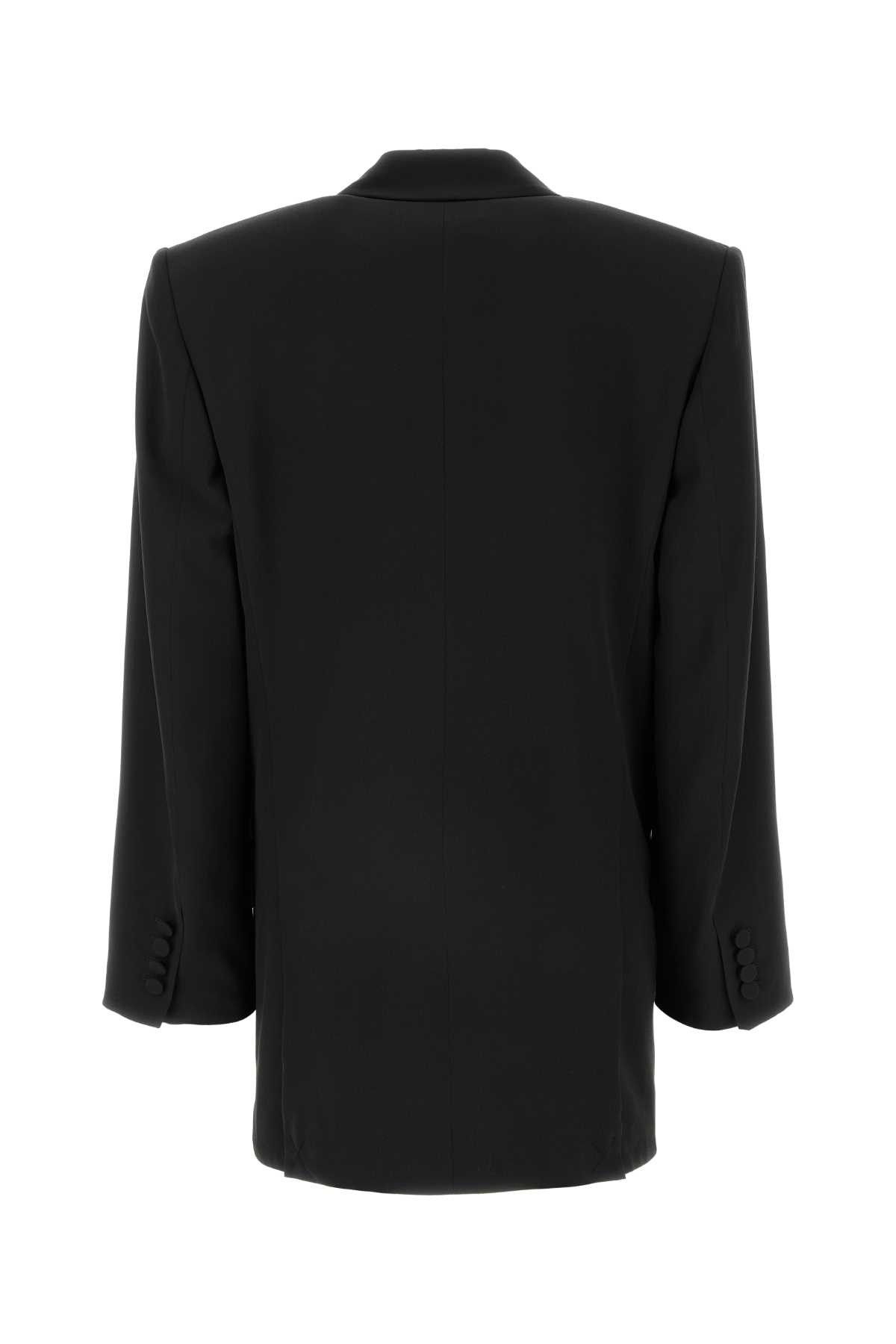 Shop Saint Laurent Black Crepe Blazer In Noir