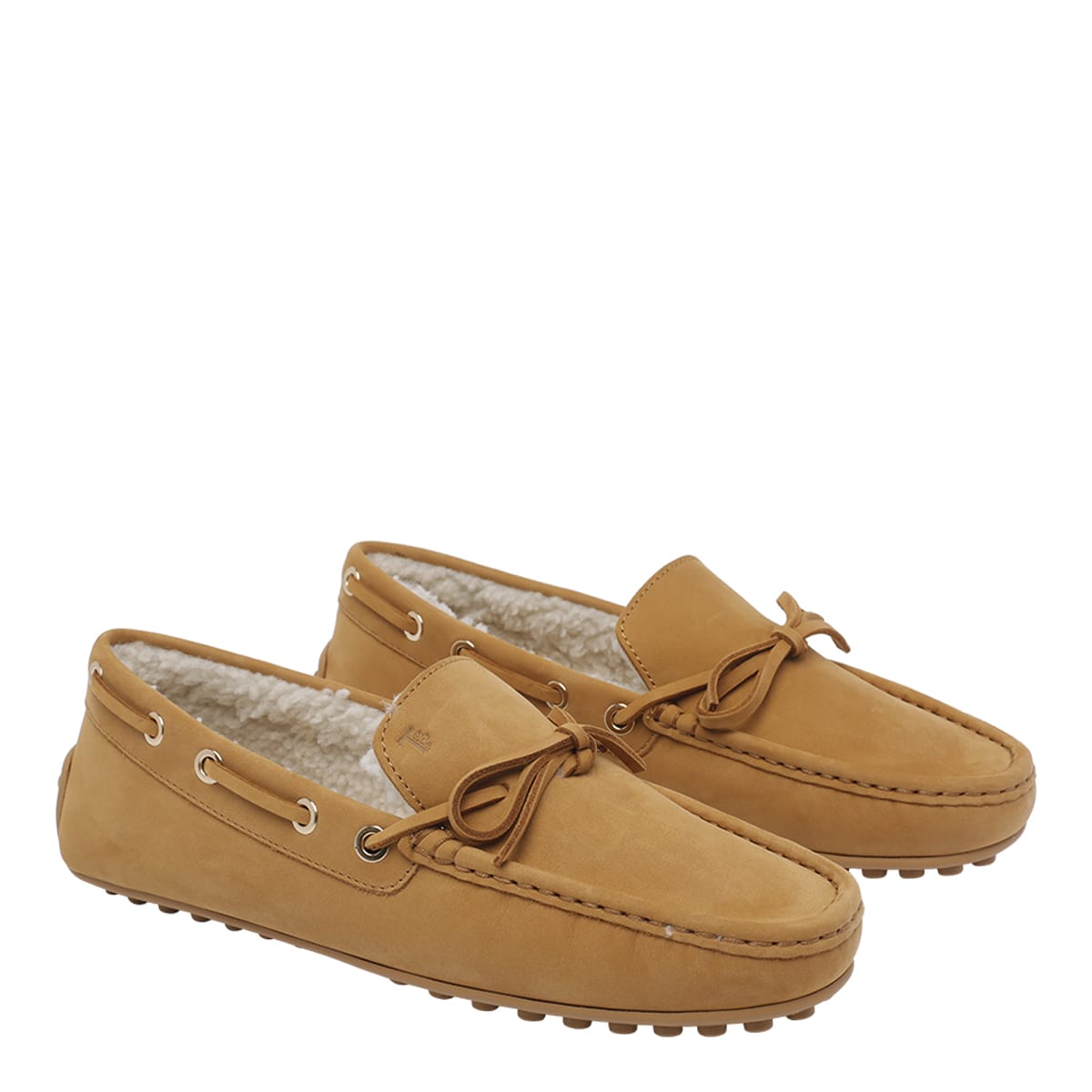 Tod's City Gommino Driving Shoes In Nubuck In Animal Print