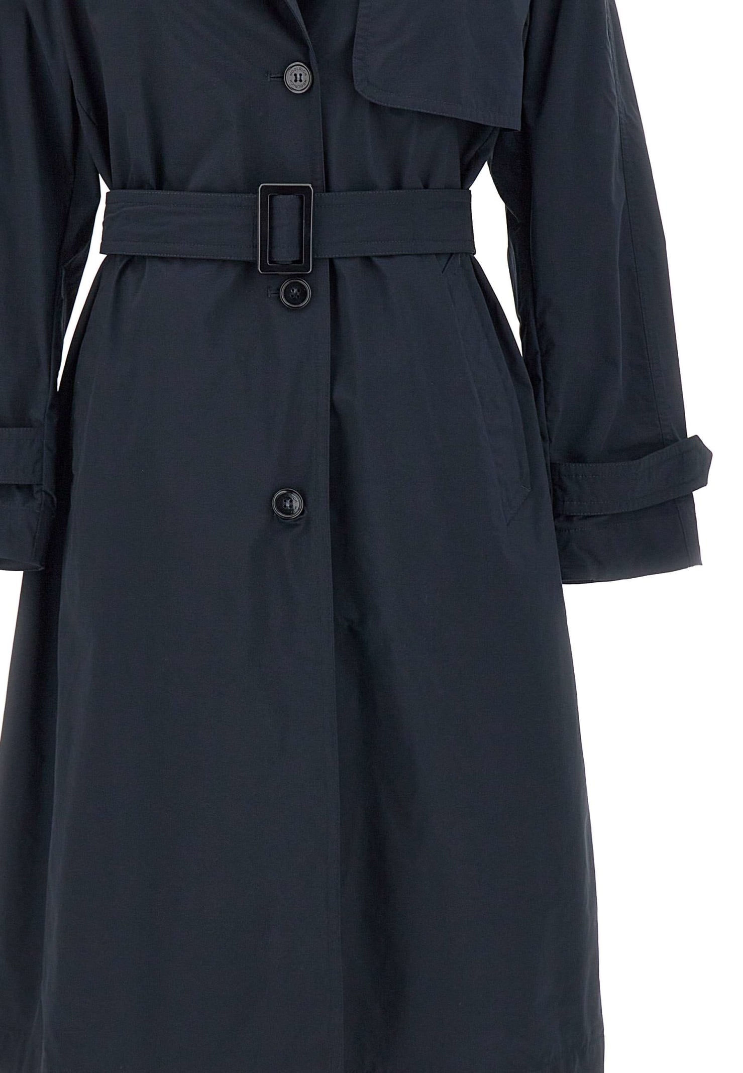 Woolrich Summer Trench Coat In Blue