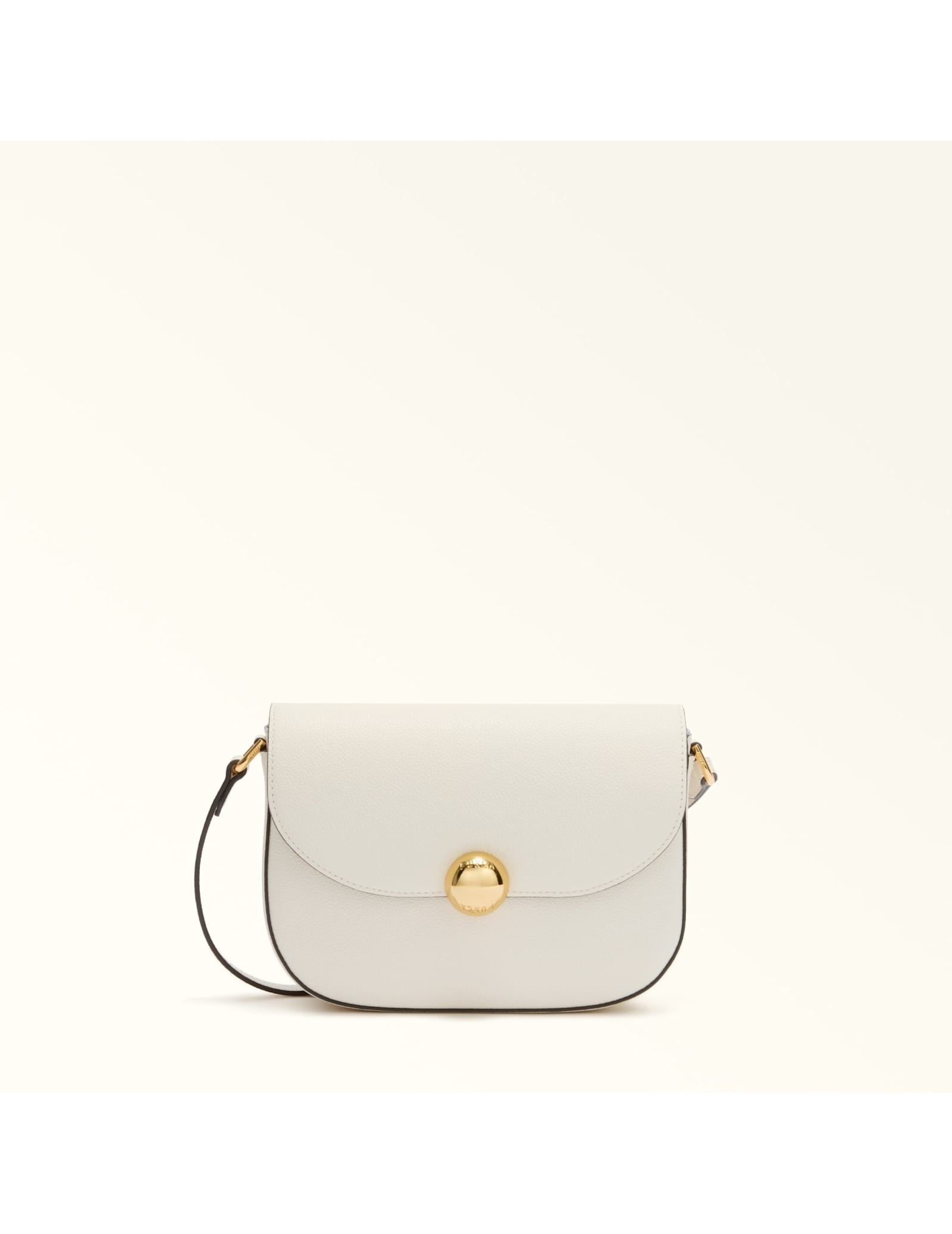 Furla Moonlight S Crossbody Bag In Cream Leather In White