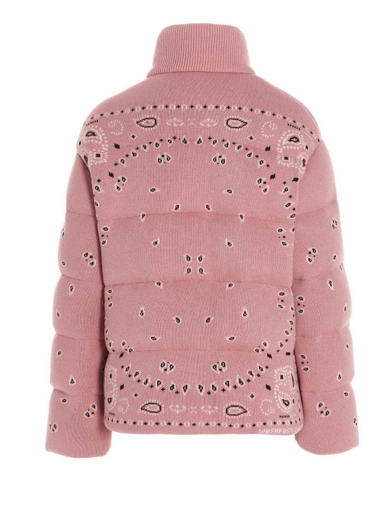 Shop Alanui Bandana Puffer Jacket In Pink