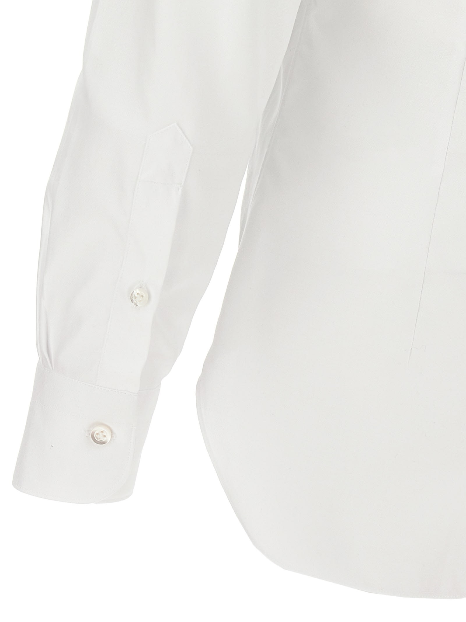 Shop Barba Napoli Textured Cotton Shirt In White