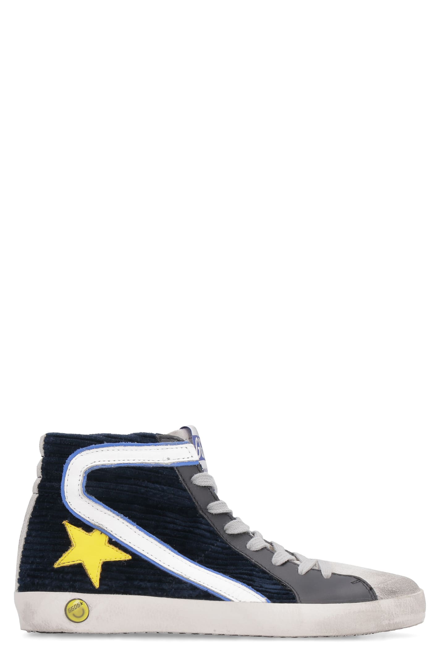 Golden Goose Slide Velvet Sneakers With Leather Inserts