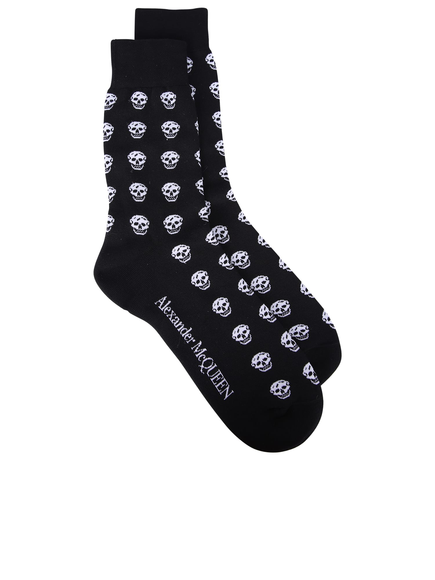 Shop Alexander Mcqueen Intarsia Socks In Black