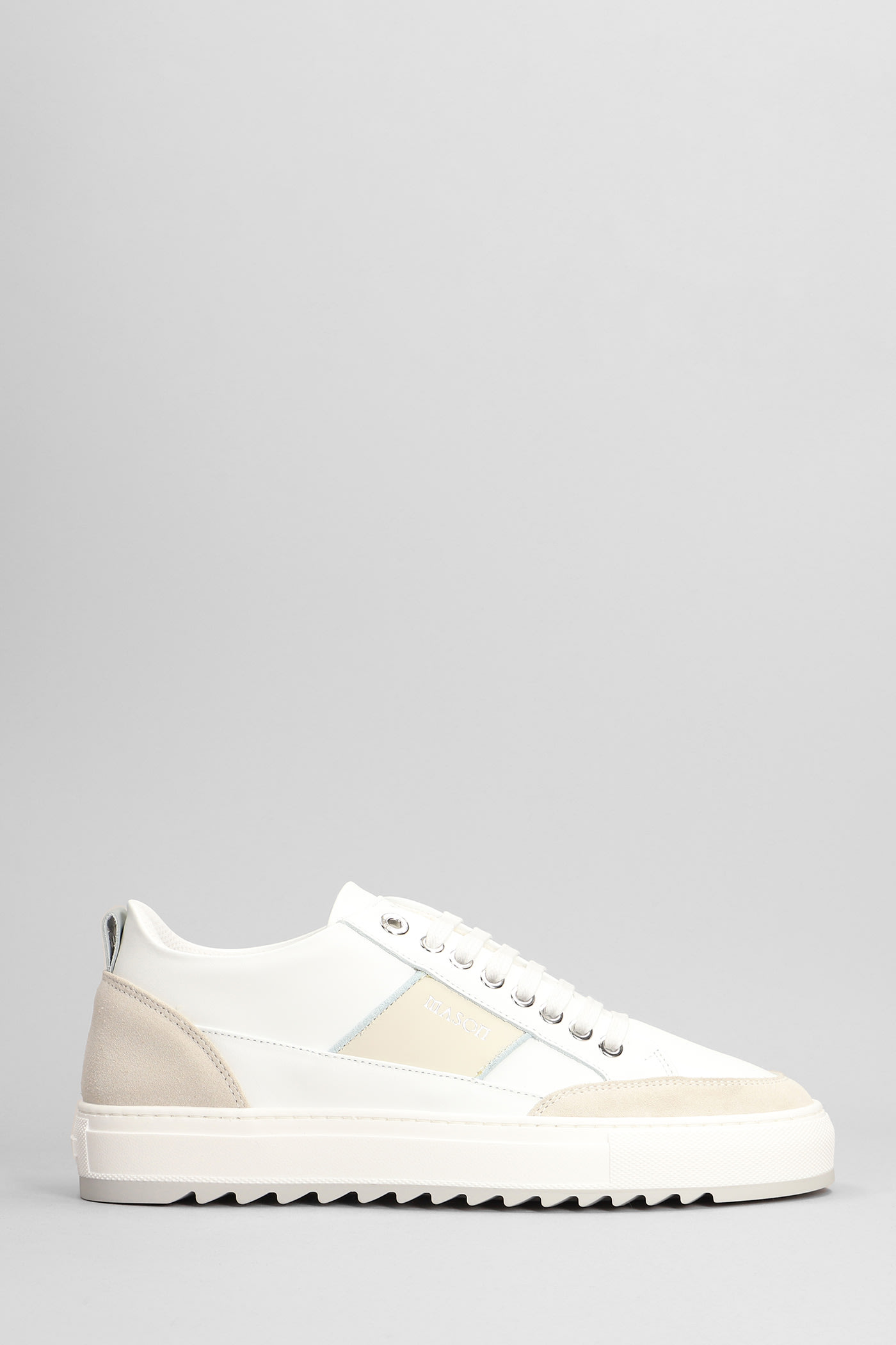 Mason Garments Tia Trainers In White Suede And Leather