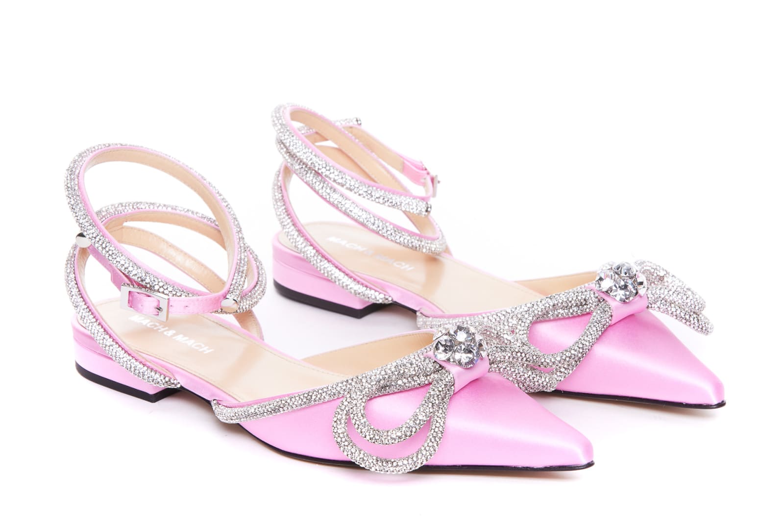 Shop Mach &amp; Mach Double Bow Flats In Pink