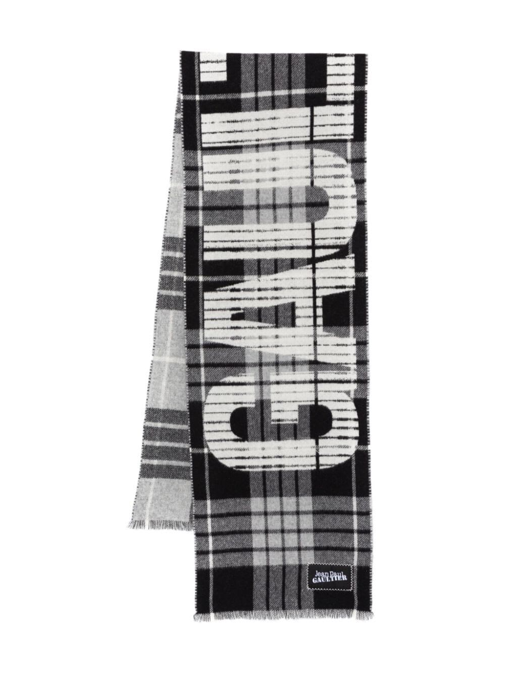 Tartan Wool Scarf With gaultier Logo