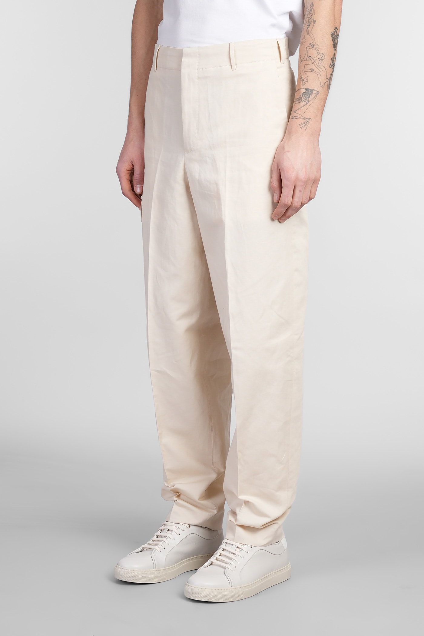 Pt Torino Bp65 Pants In Beige Cotton In Beige