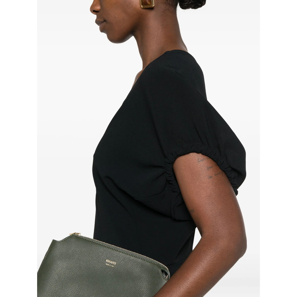 Victoria Beckham Edith V-neck Midi Dress In Black