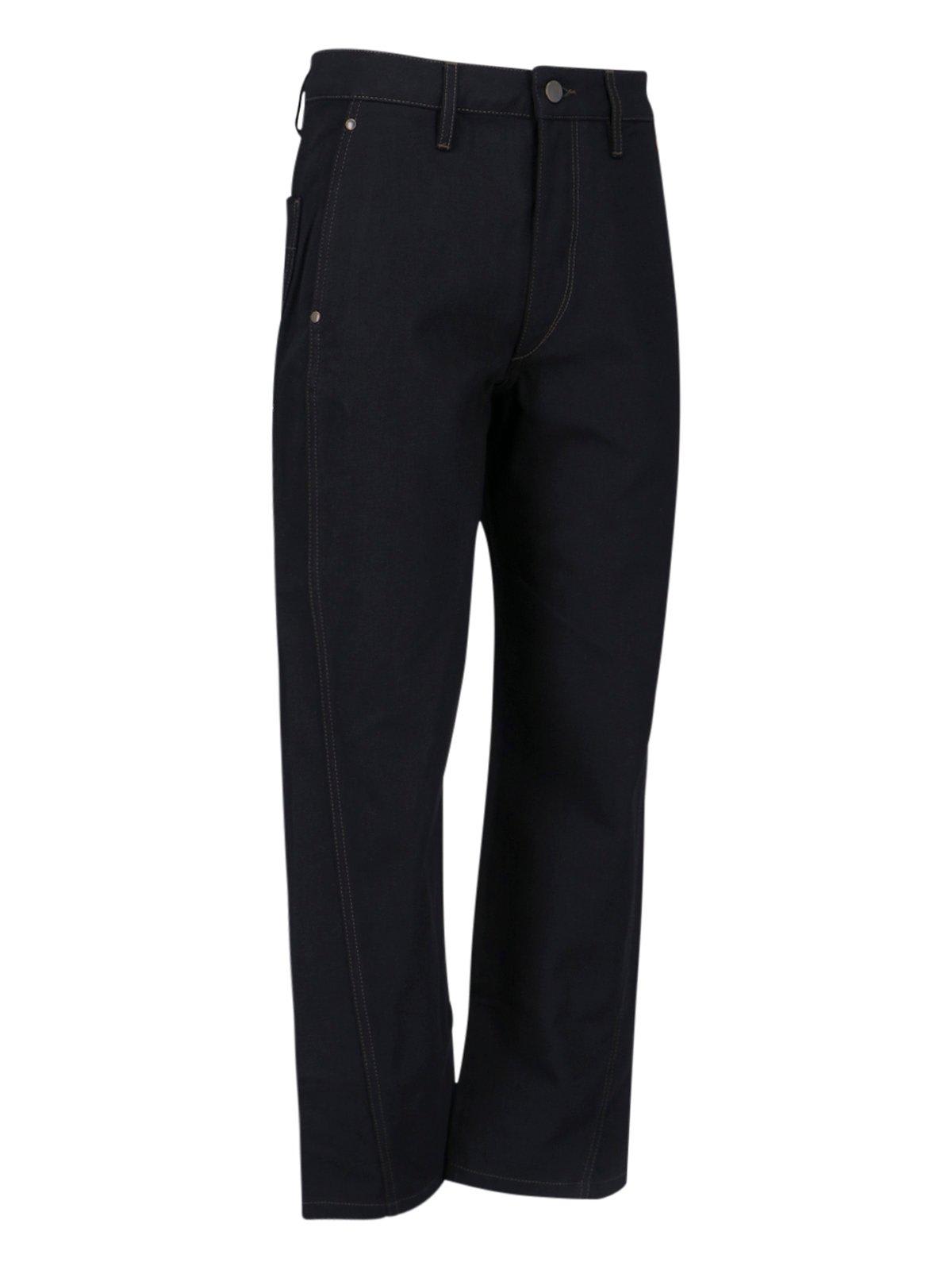 Shop Lemaire Twisted High Waisted Cropped Leg Jeans In Black