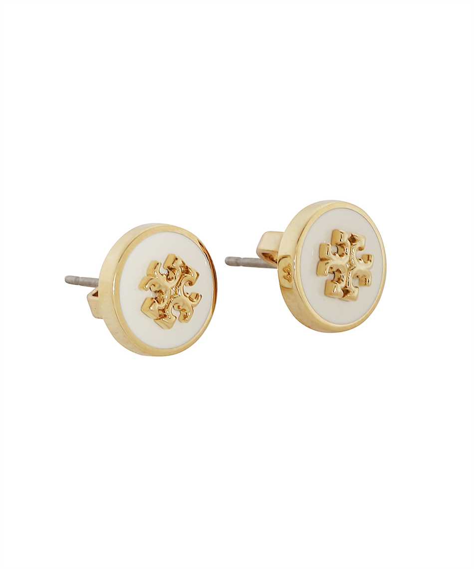 Shop Tory Burch Kira Enamel Circle-stud Earrings In Tory Gold / New Ivory