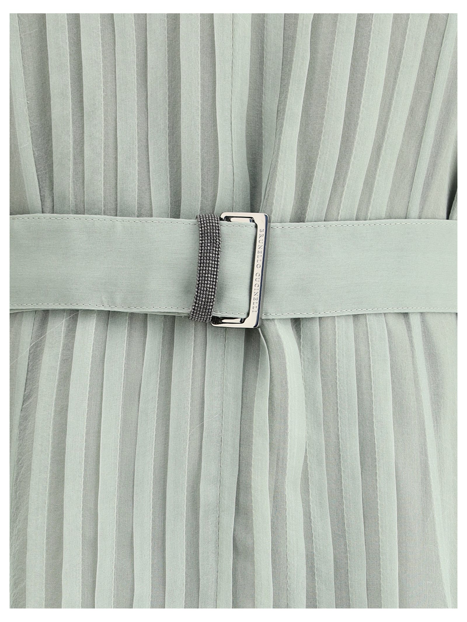Brunello Cucinelli V-neck Flowing Silk Long Dress