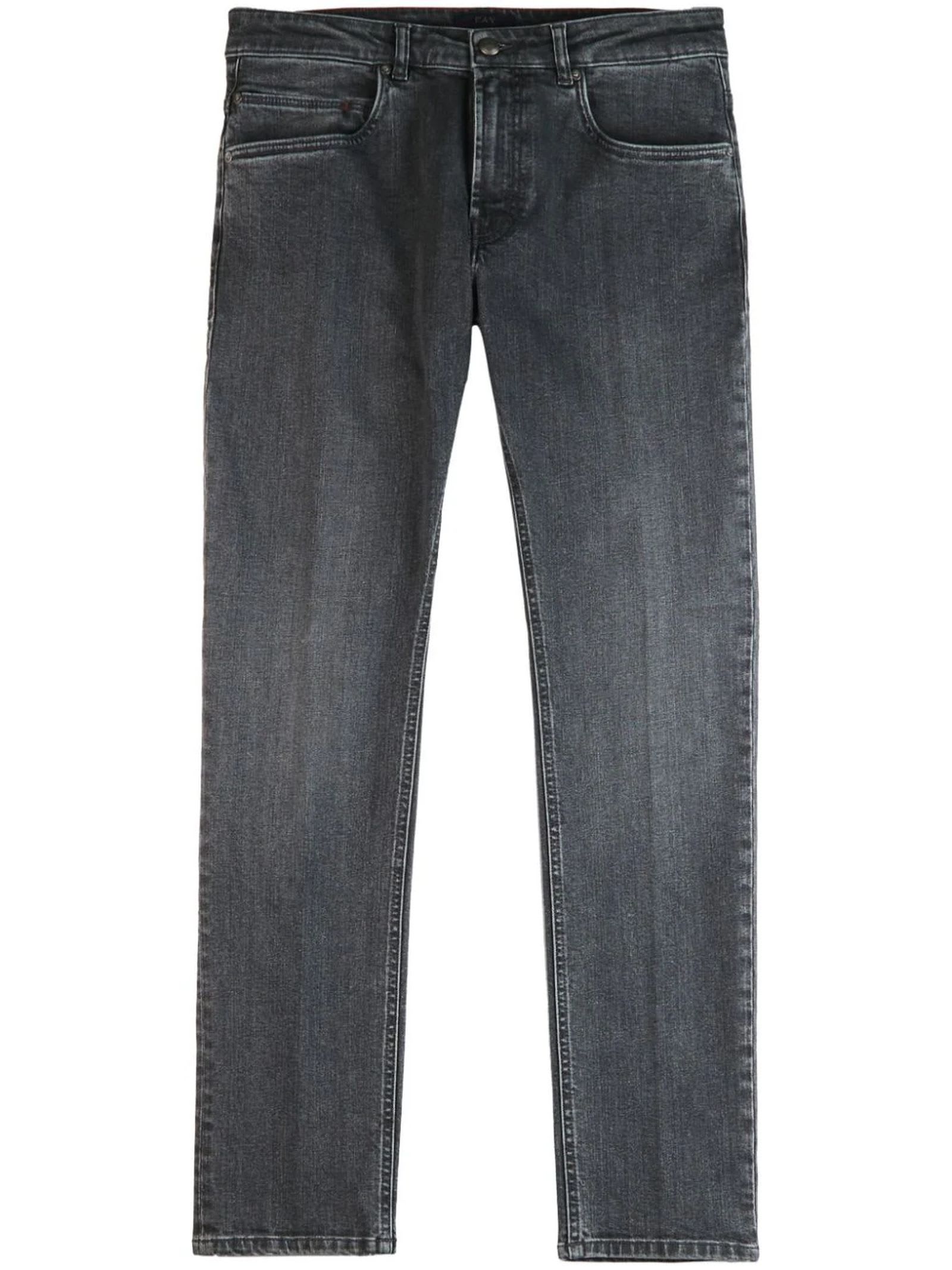 Shop Fay Grey Stretch-cotton Denim Jeans In Blue