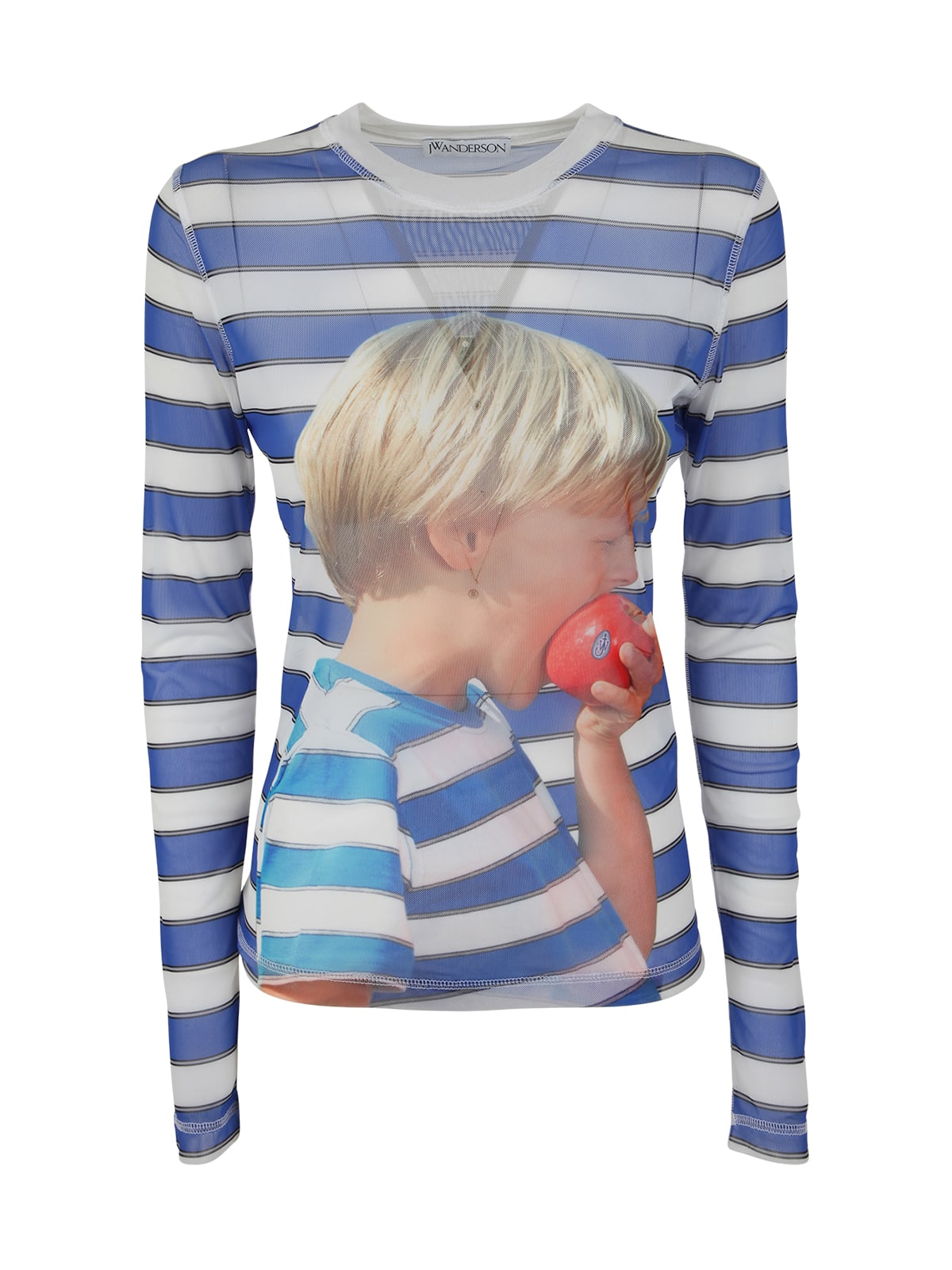 Jw Anderson Printed Sweater In White/blue