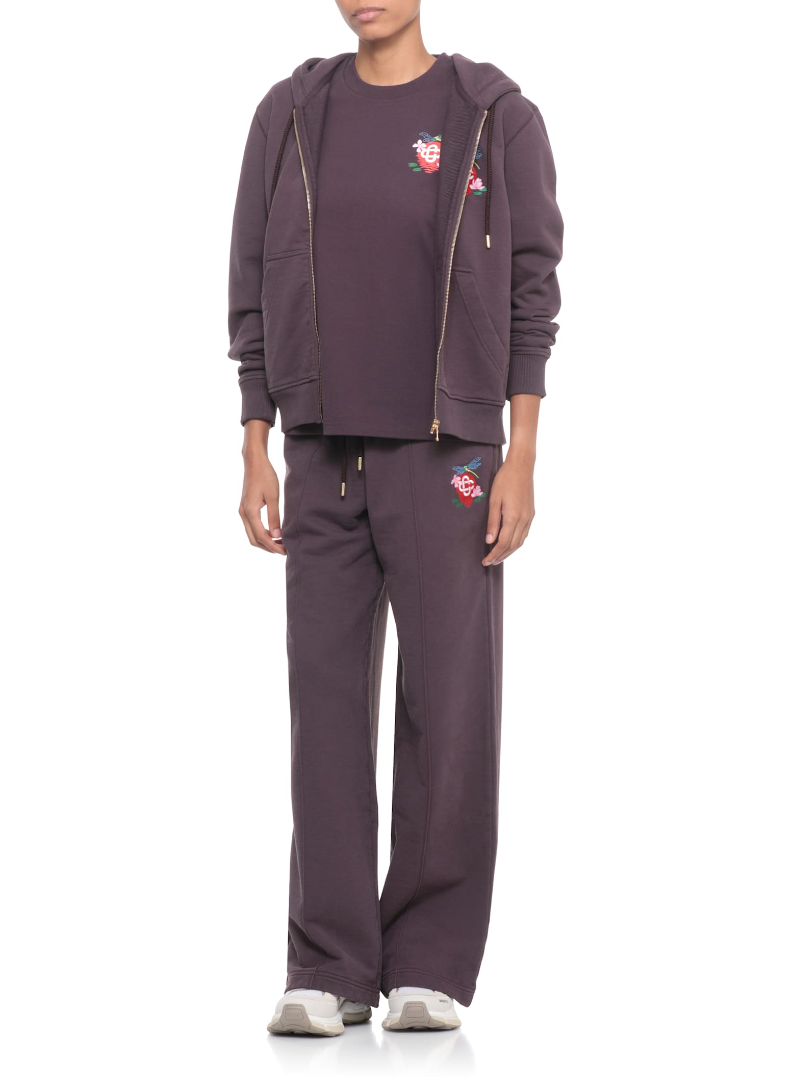 Casablanca Crew Neck Graphic Print T-shirt In Purple