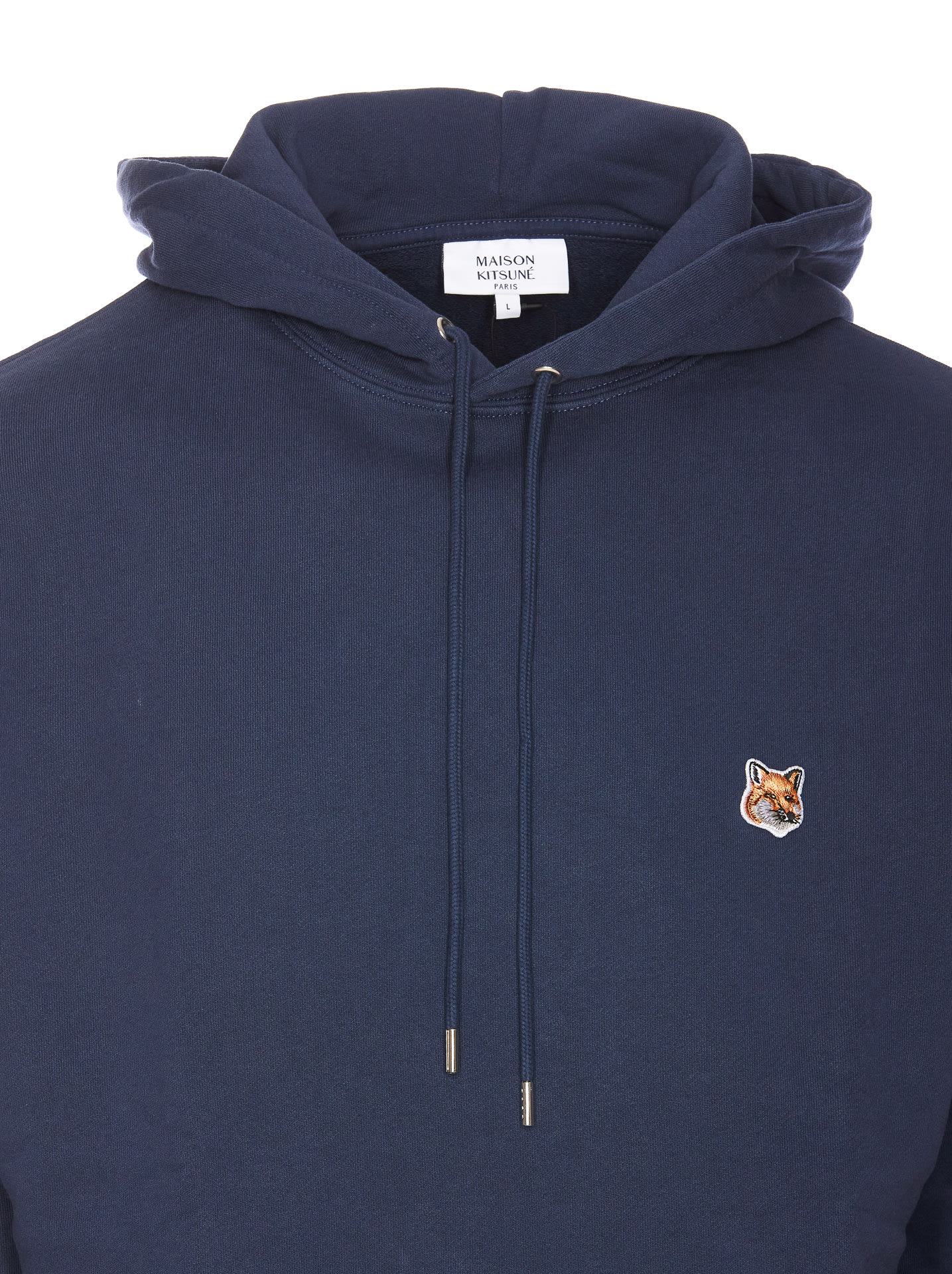 Shop Maison Kitsuné Fox Head Patch Regular Hoodie In Blue