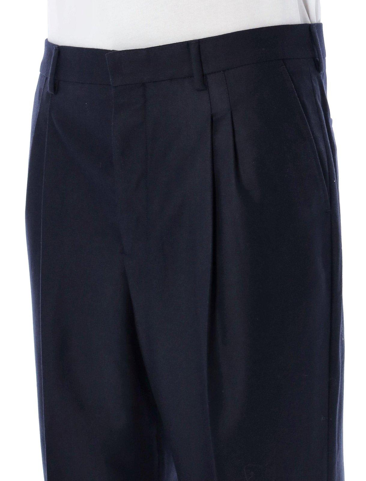 Shop Ami Alexandre Mattiussi Pleated Carrot Fit Trousers In Blue