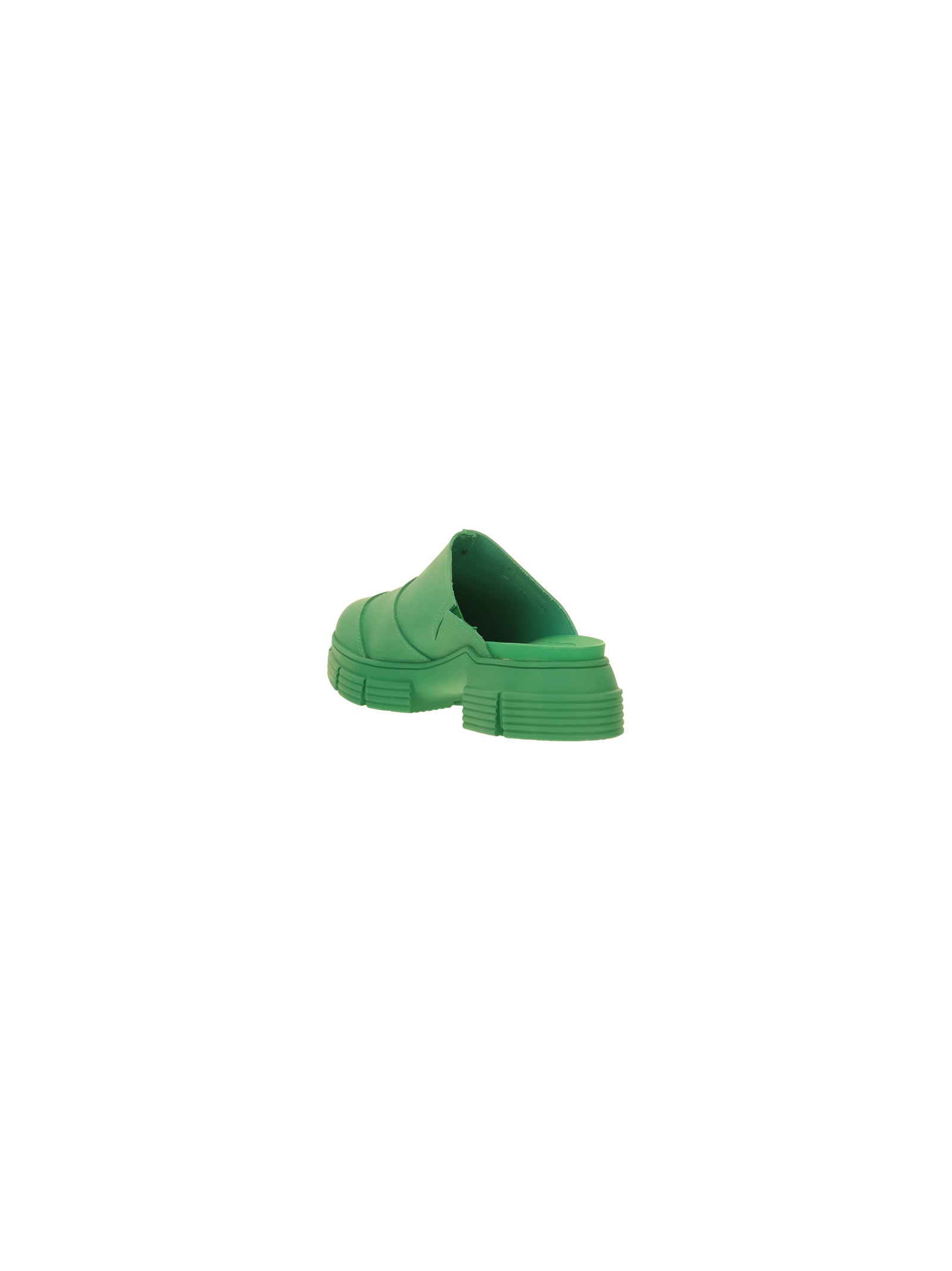 Shop Ganni Rubber Sandals In Green