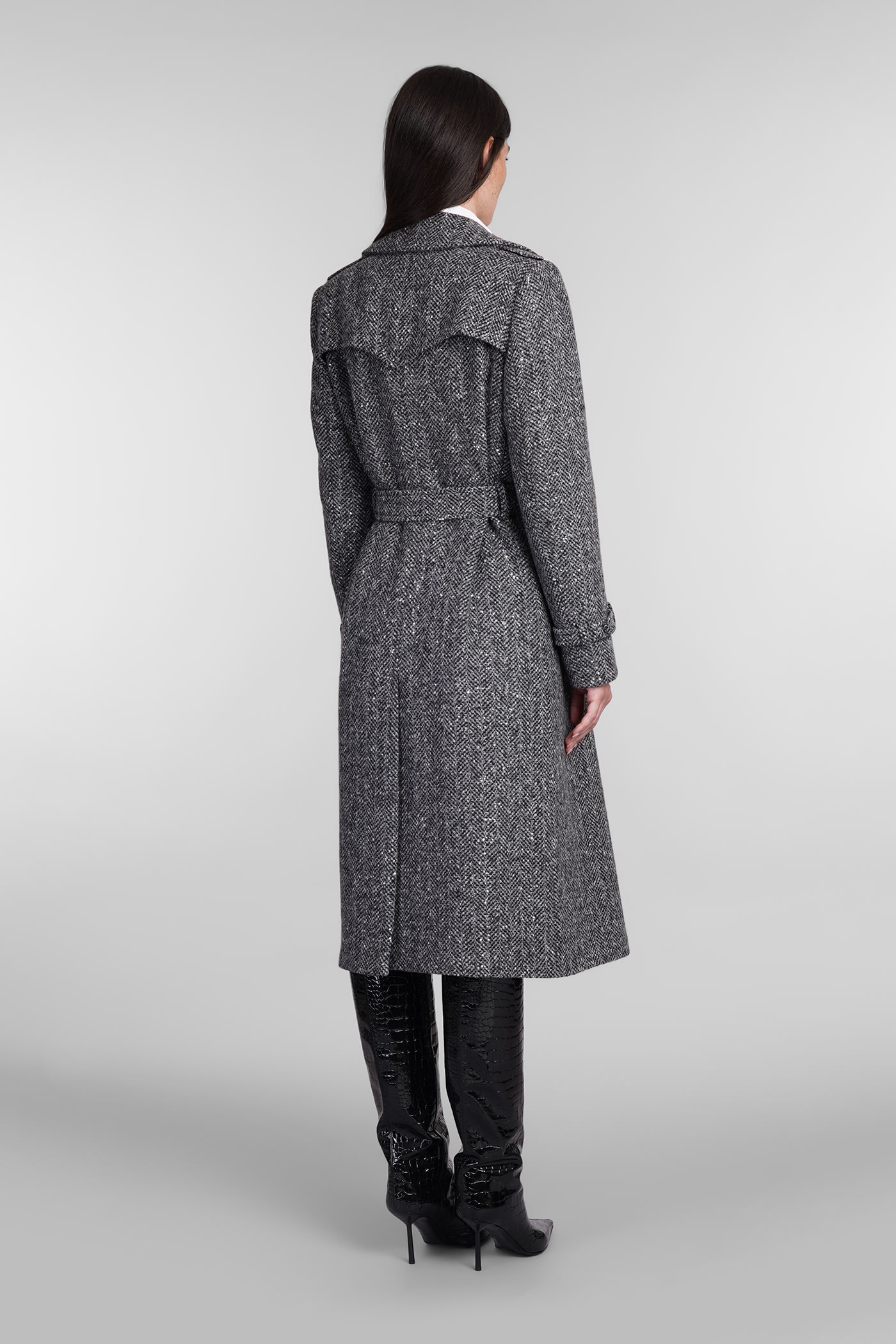 Shop Tagliatore Carola Coat In Grey Wool