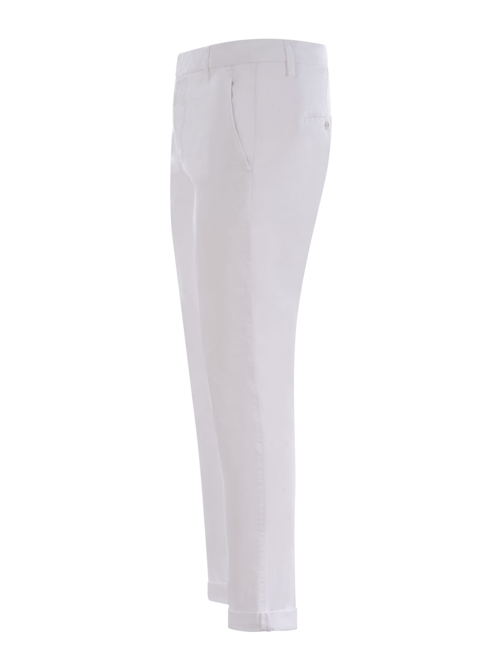 Shop Dondup Trousers  Gaubert Slim In Cotton In Bianco