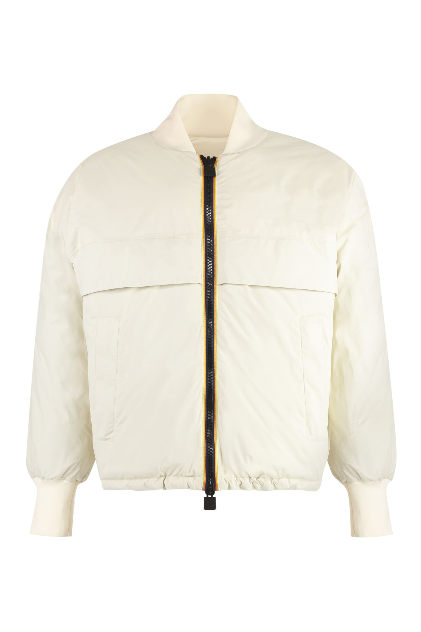 K-way Bomber In Technical Fabric In Ivory