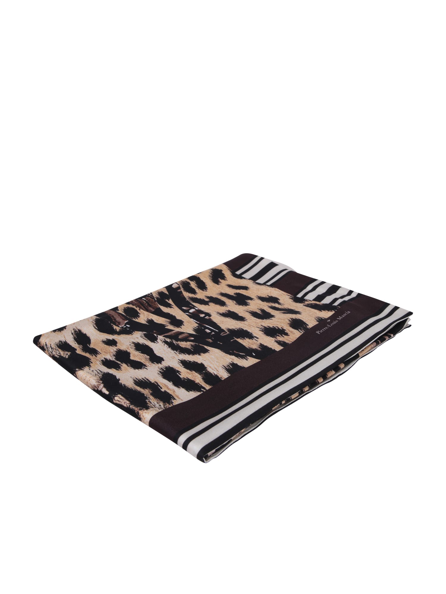 Shop Pierre-louis Mascia Aloewon Animalier Scarf In Brown