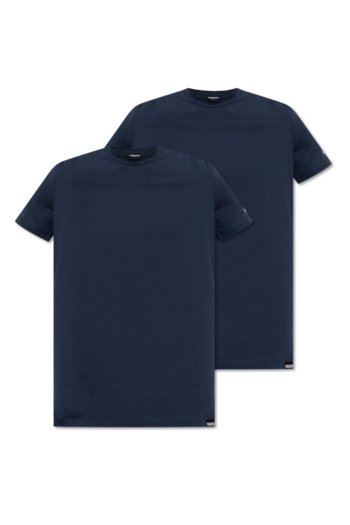 Dsquared2 Stretch-cotton Lounge T-shirts (pack Of Two) In Blue/white
