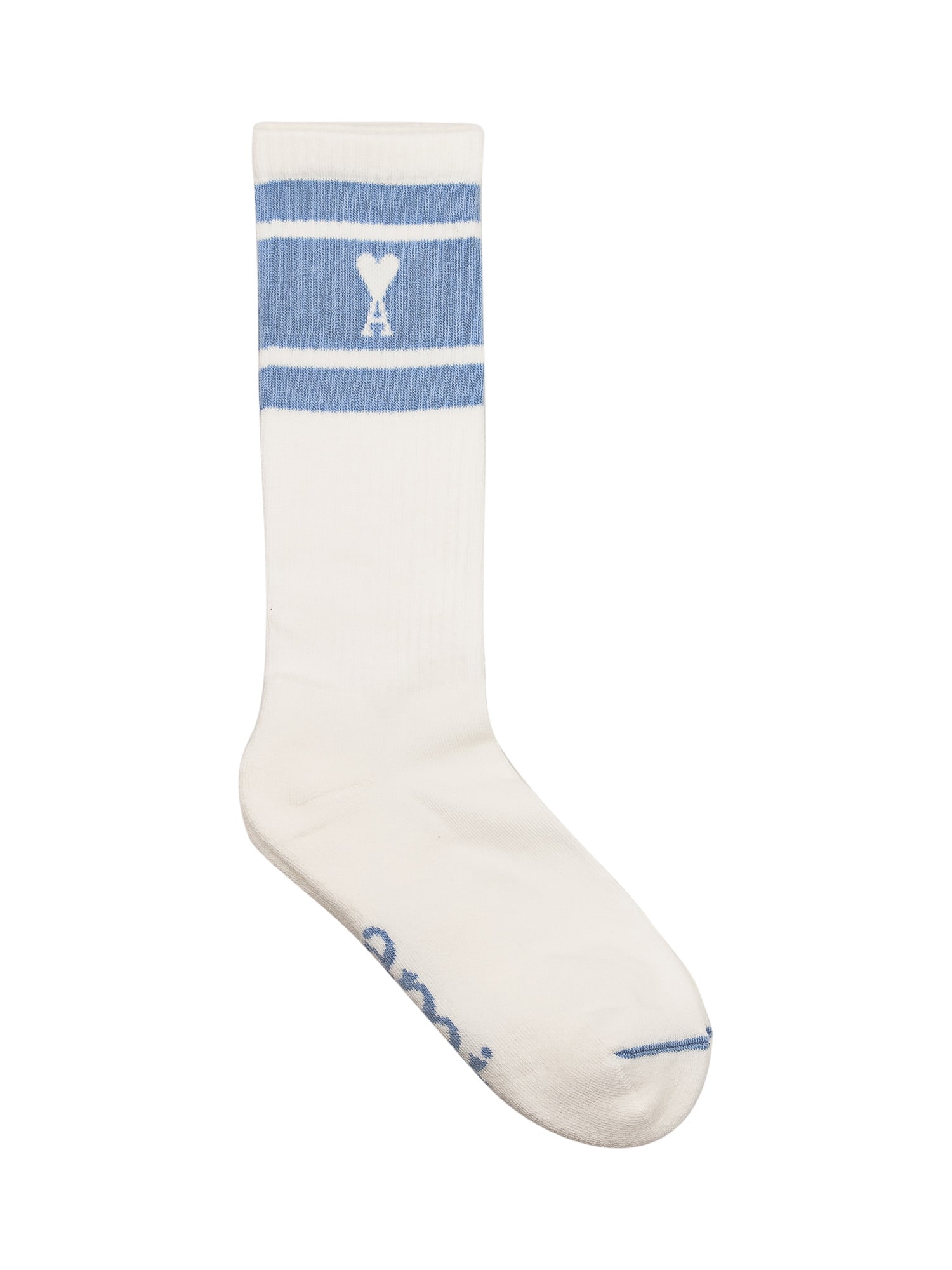 Ami Alexandre Mattiussi Logo Socks In Cashmere Blue