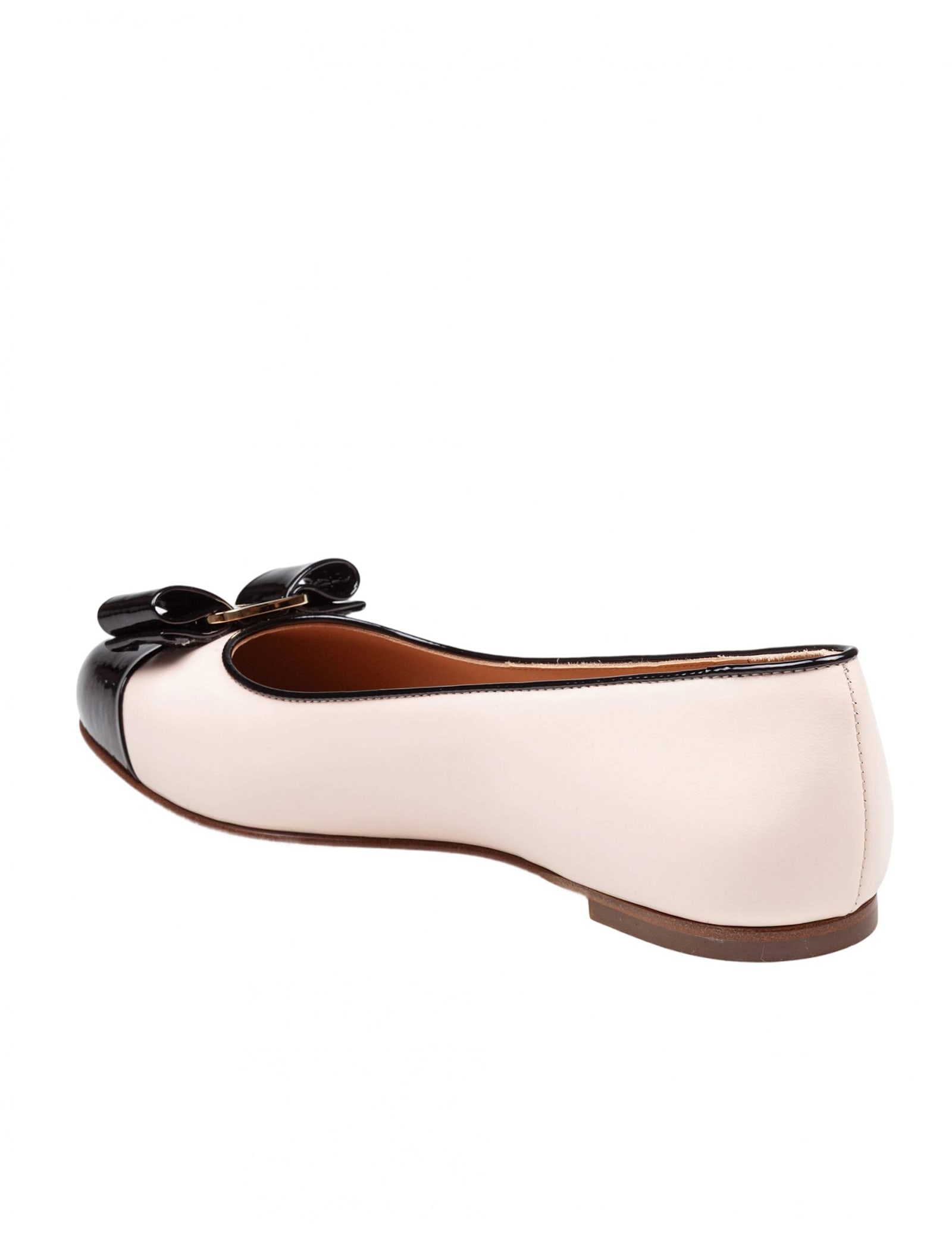 Ferragamo Black And Ballet Pink Two-tone Varina Ballet Flats In Black