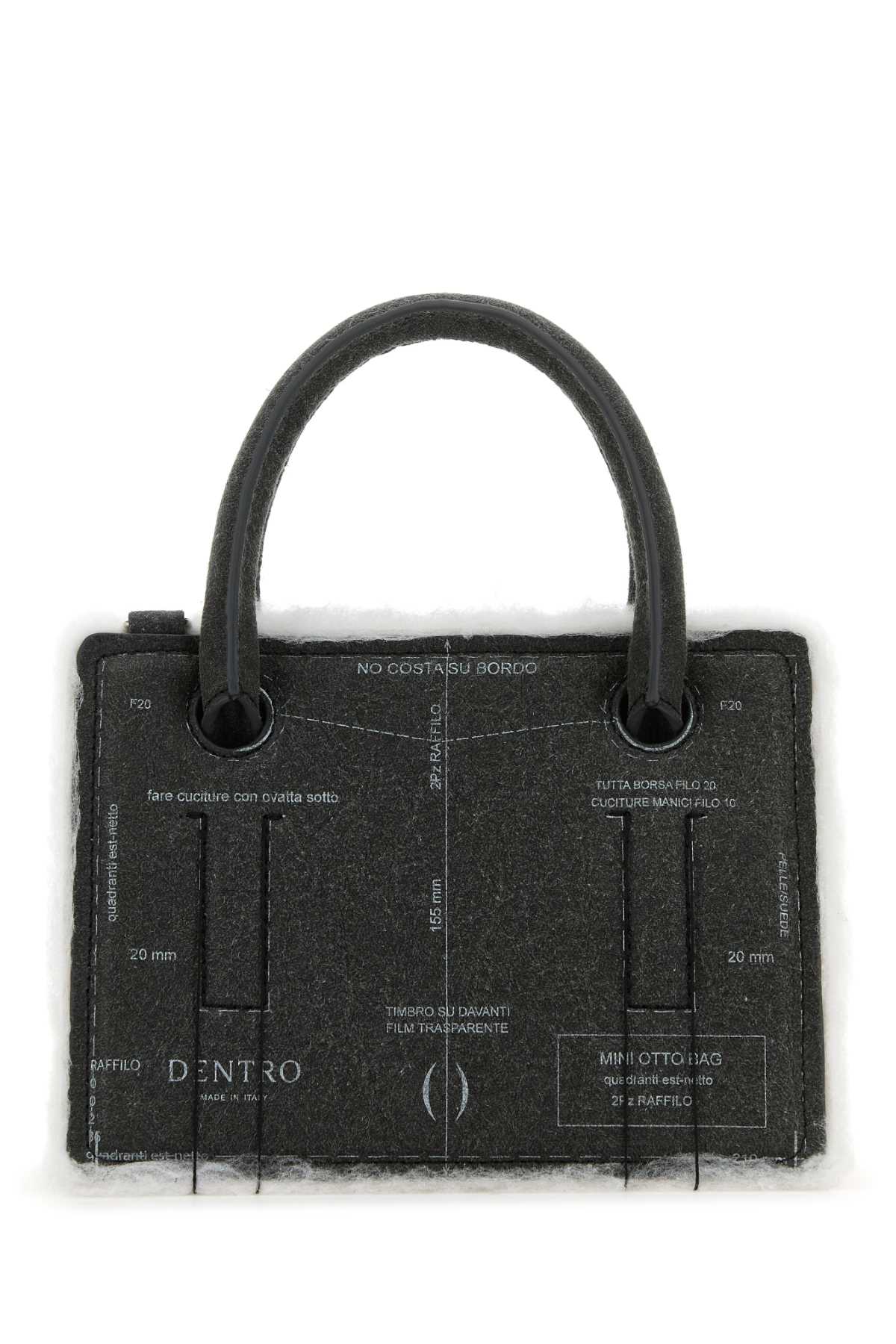 Grey Leather Mini Otto Handbag