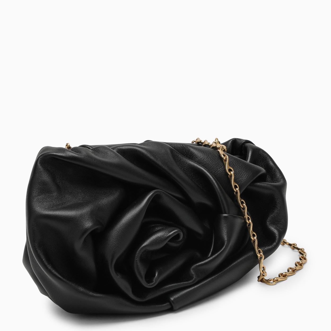 Shop Burberry Rose Black Leather Clutch Bag With Chain