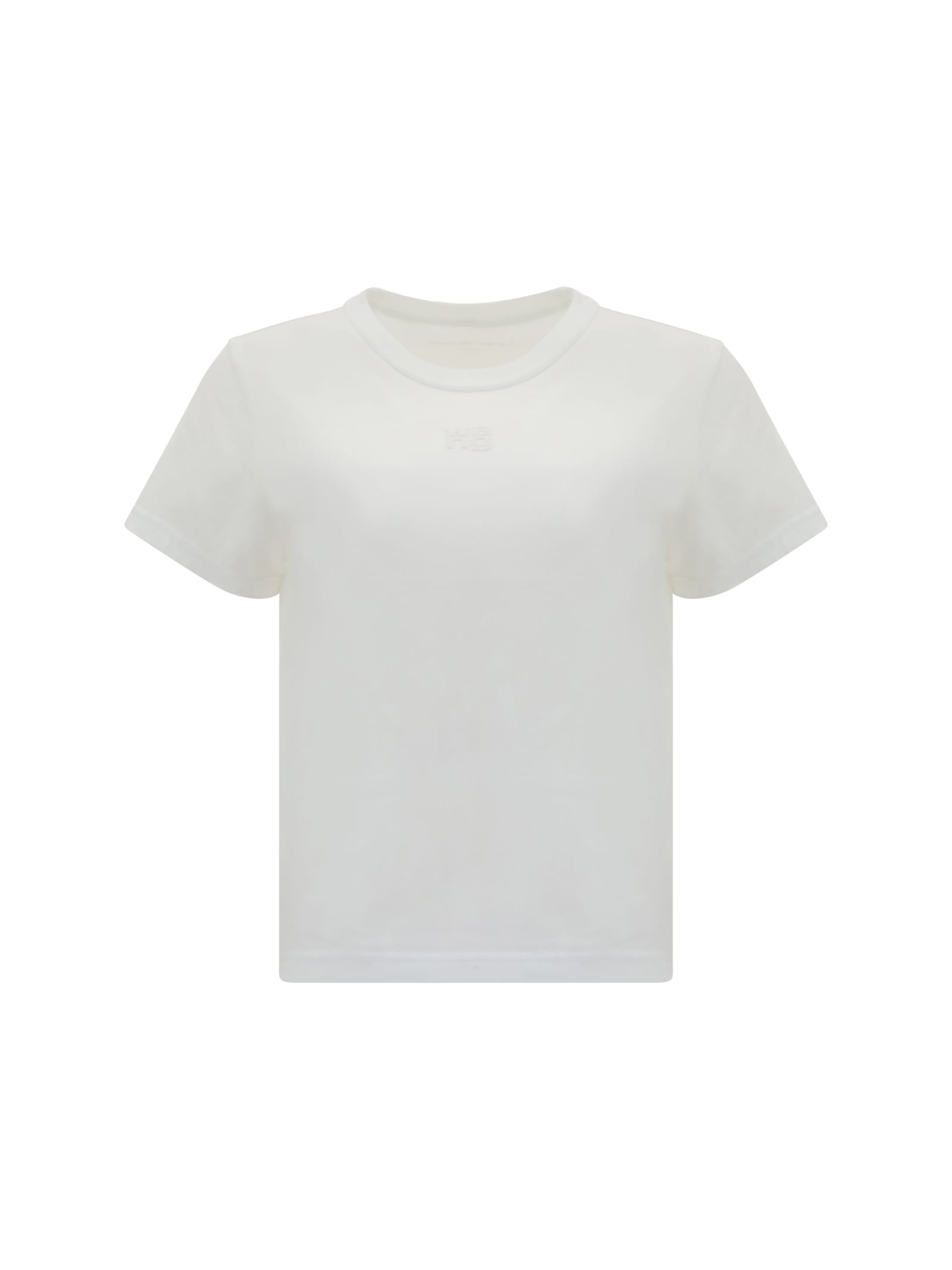 Alexander Wang Rubberised Logo Cotton T-shirt In White