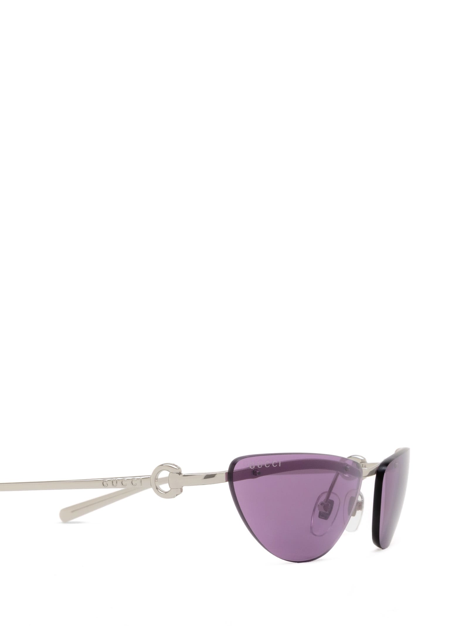 Shop Gucci Gg1701s Silver Sunglasses