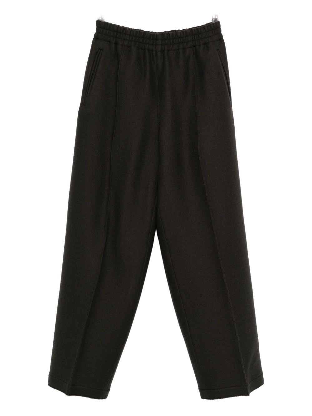 Ami Alexandre Mattiussi Wool Wide-leg Trousers In Gray