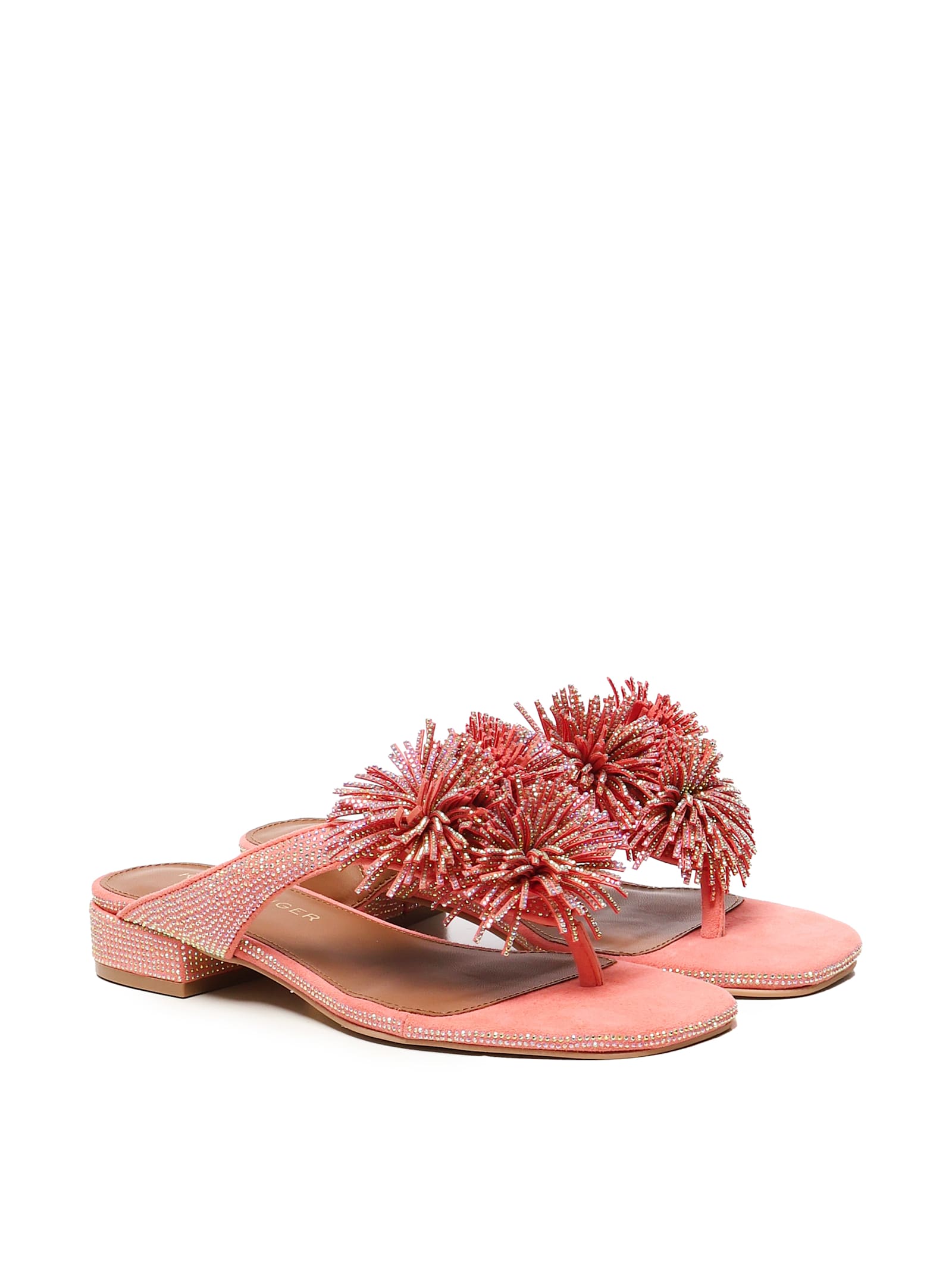KURT GEIGER FLIP FLOPS WITH POM POMS
