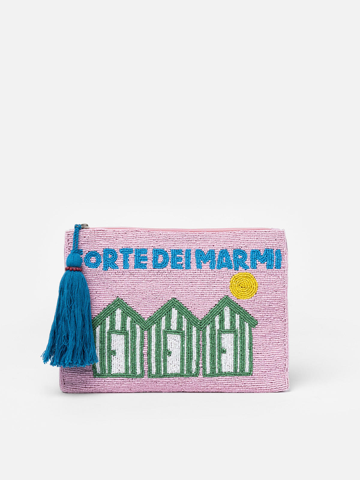 Mc2 Saint Barth Forte Dei Marmi Pattern Pearl Pouch In Pink