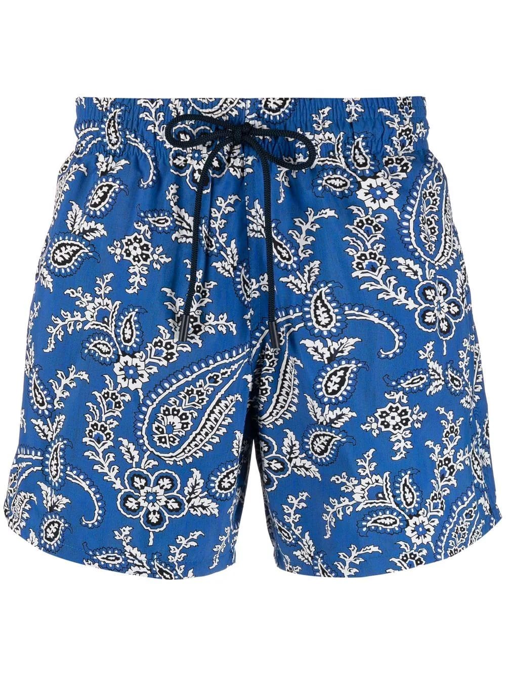 Etro Royal Blue Swim Shorts With Contrast Paisley Print