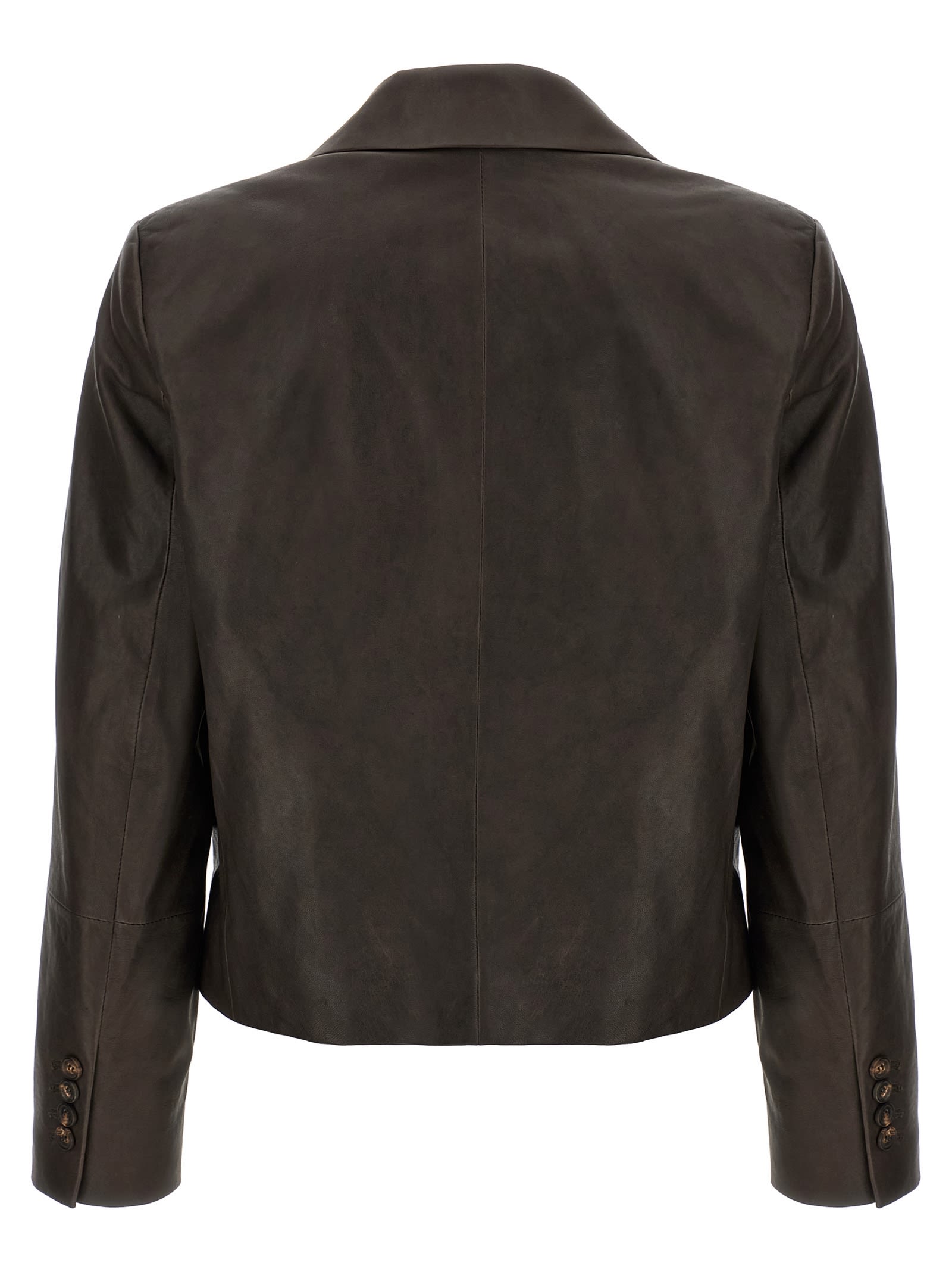 Brunello Cucinelli Blazer Nappa Monile Blazer And Suits Brown In Brown