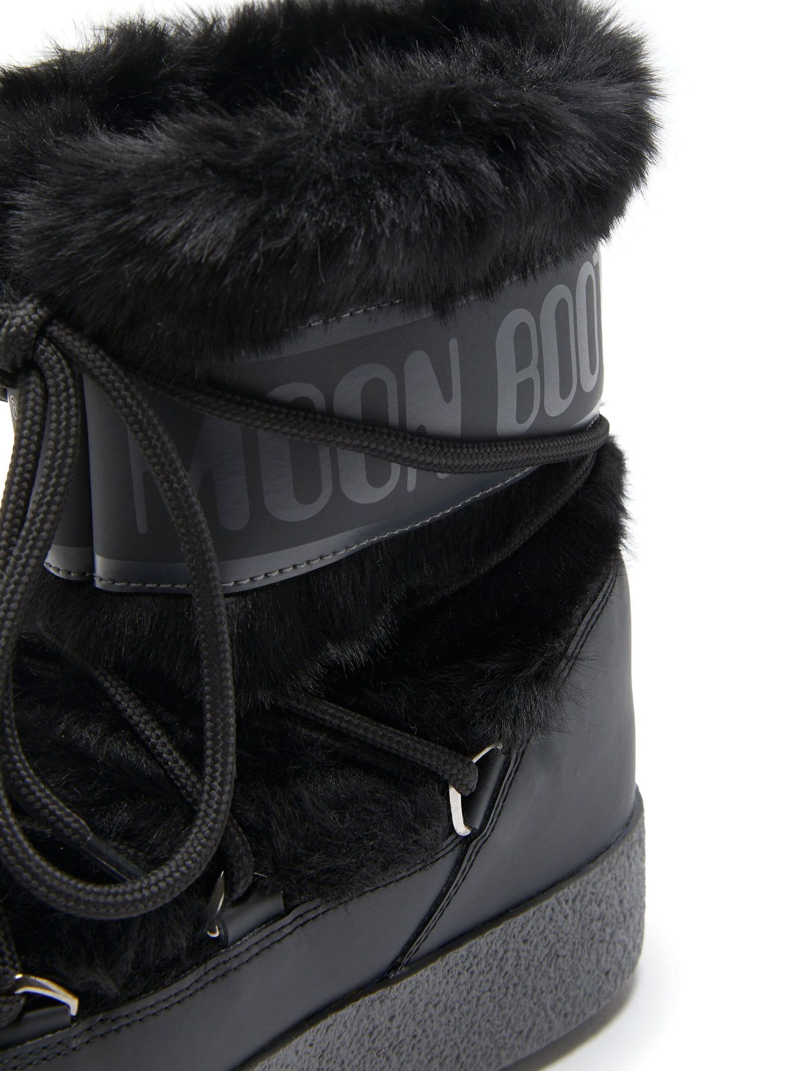 Moon Boot Stivale Ltrack Low Faux Fur Nero In Black