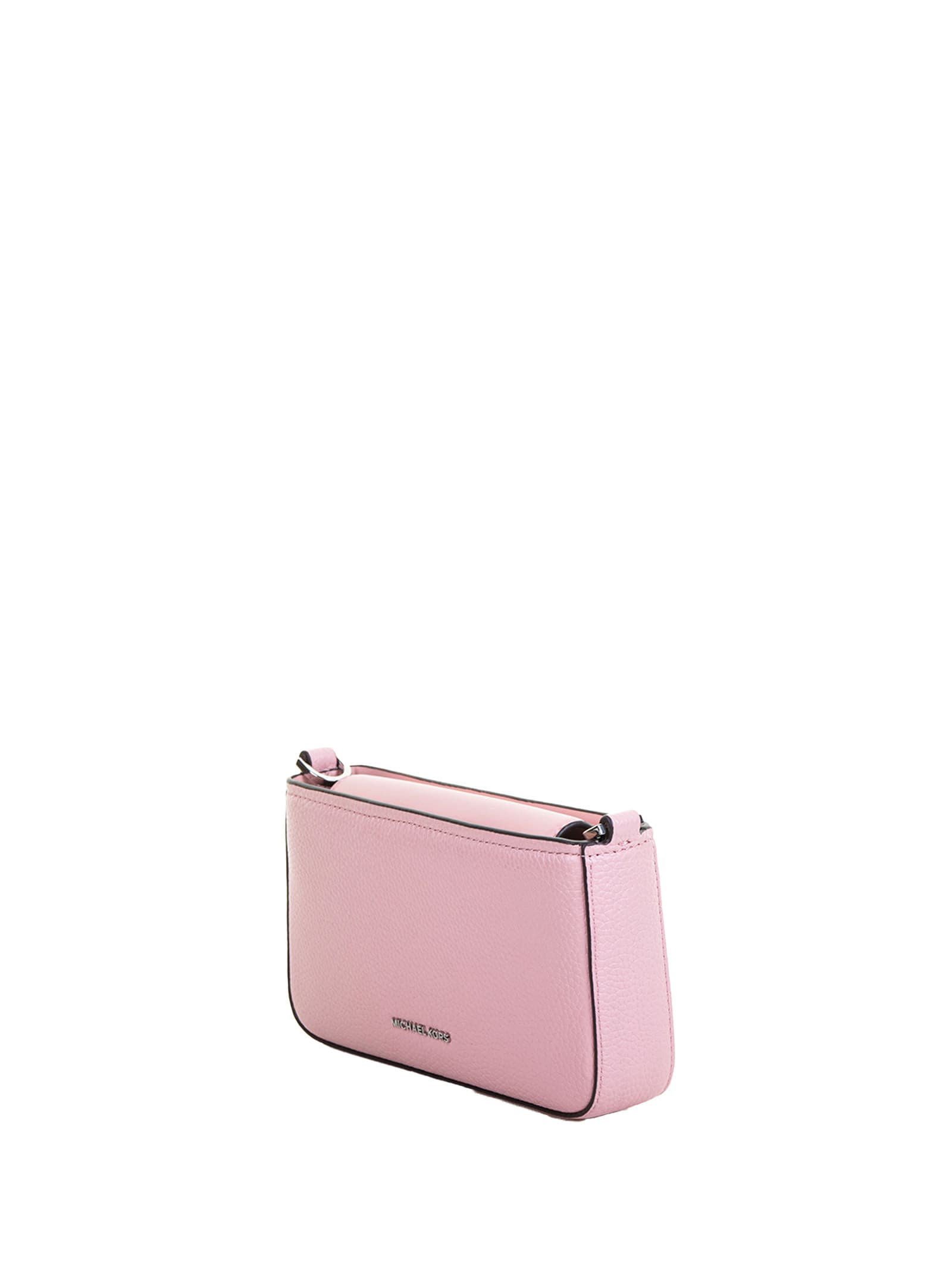 Michael Kors Bryant Small Pochette In Pebbled Leather In Smokey Rose