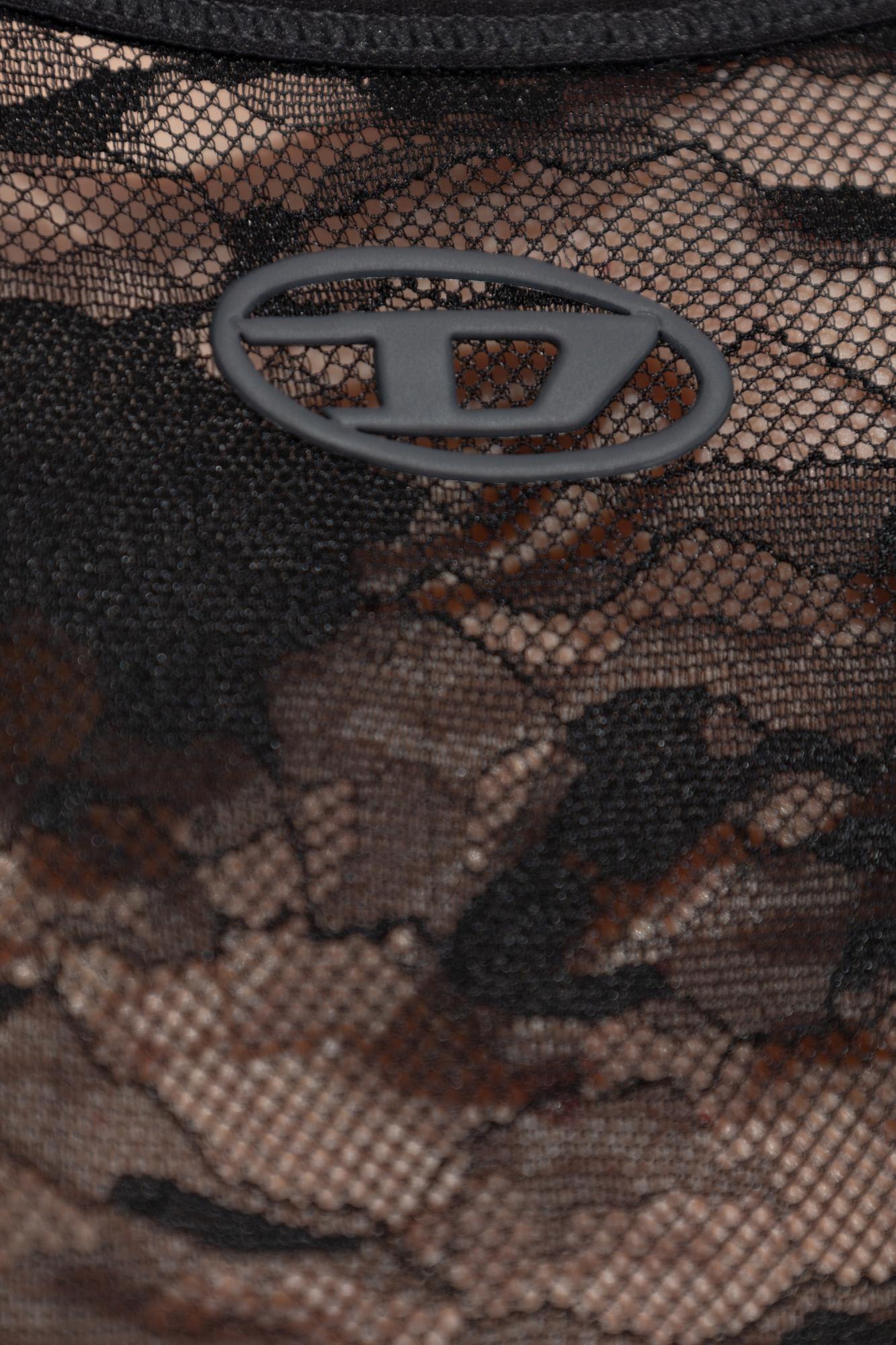 Diesel Kirsten Lace-patterned Camisole Top In Black