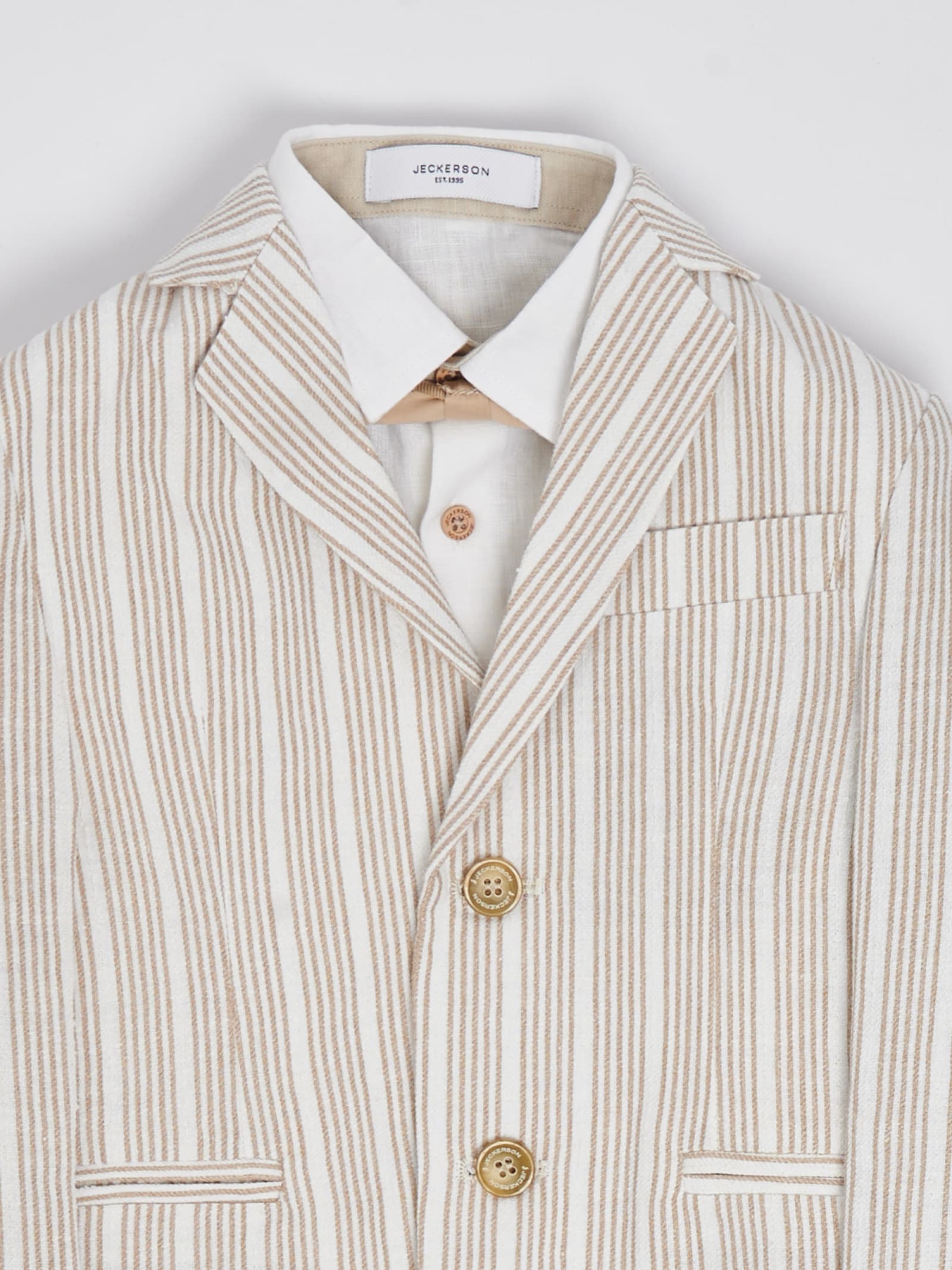 Shop Jeckerson Suits Suit (tailleur) In Bianco-beige