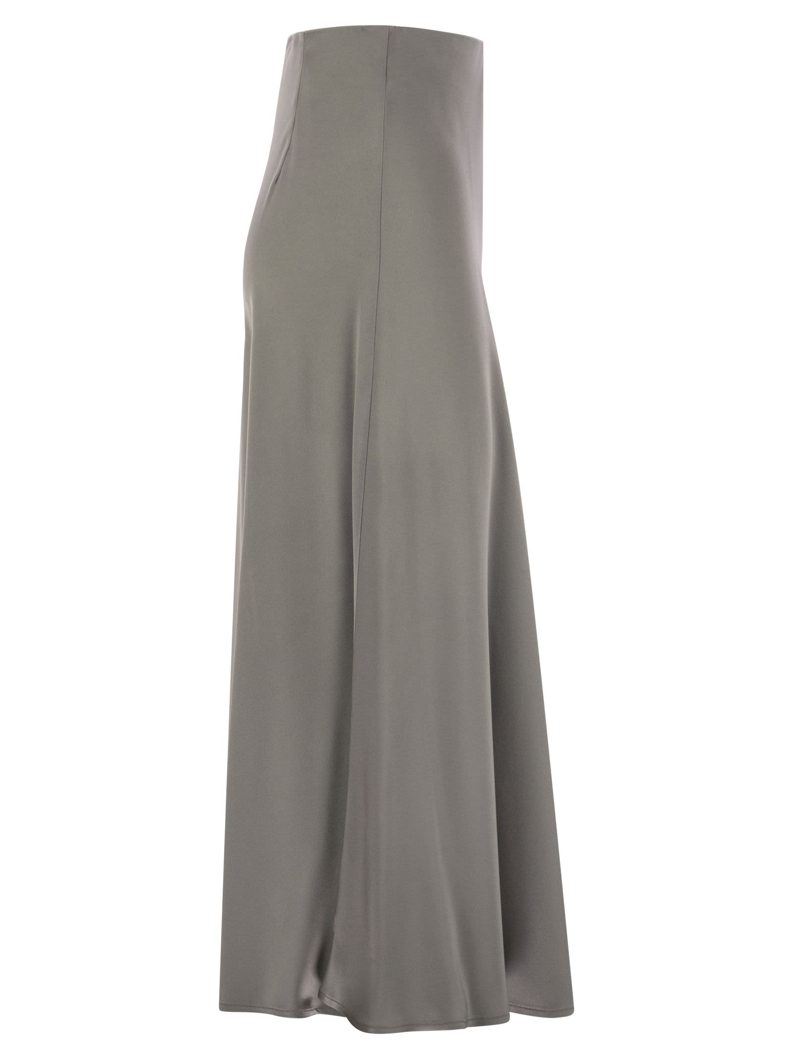 Shop Herno Satin Effect Long Skirt In Light Grey