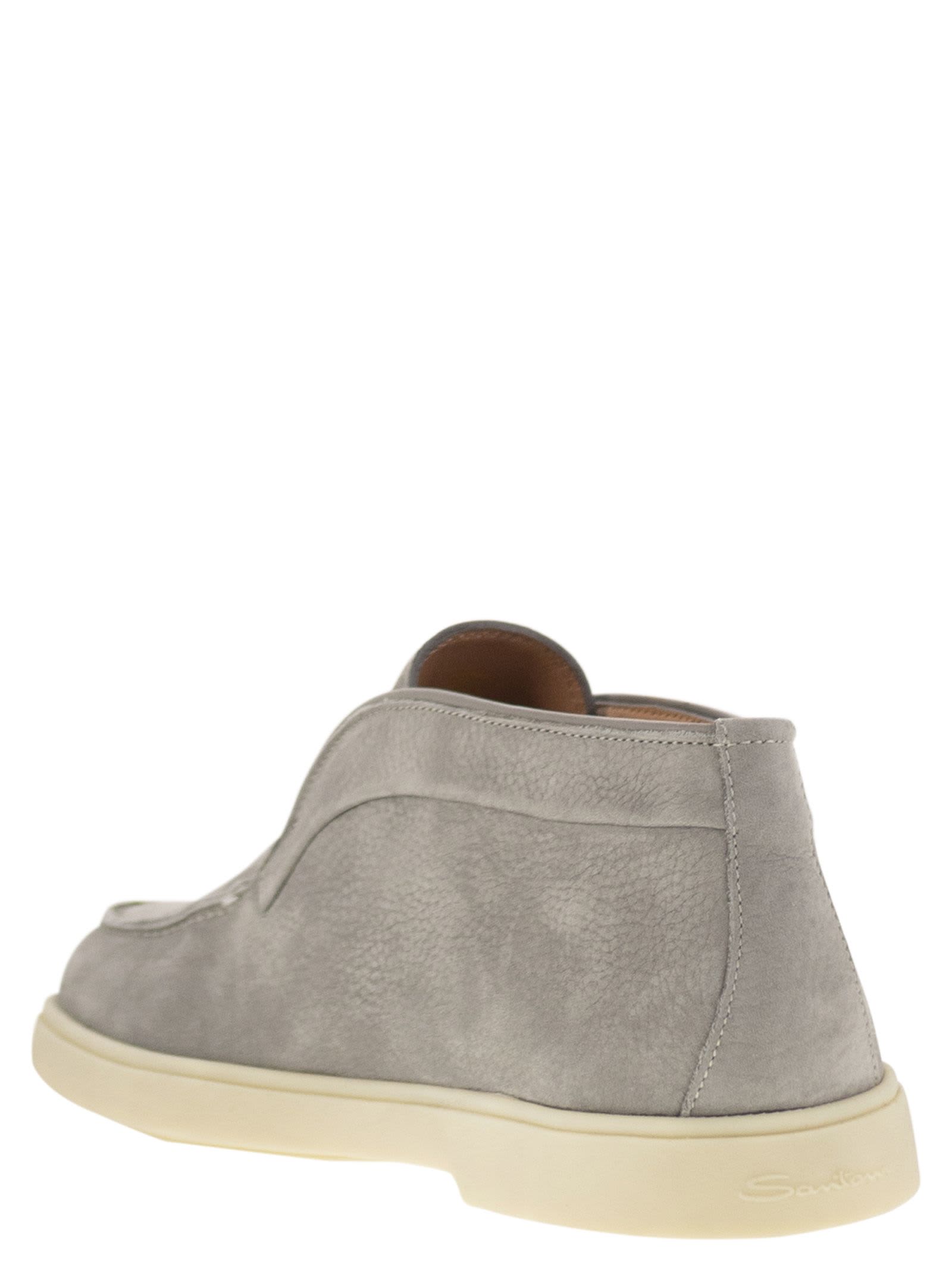 Shop Santoni Desert Boot In Nubuck In Light Grey