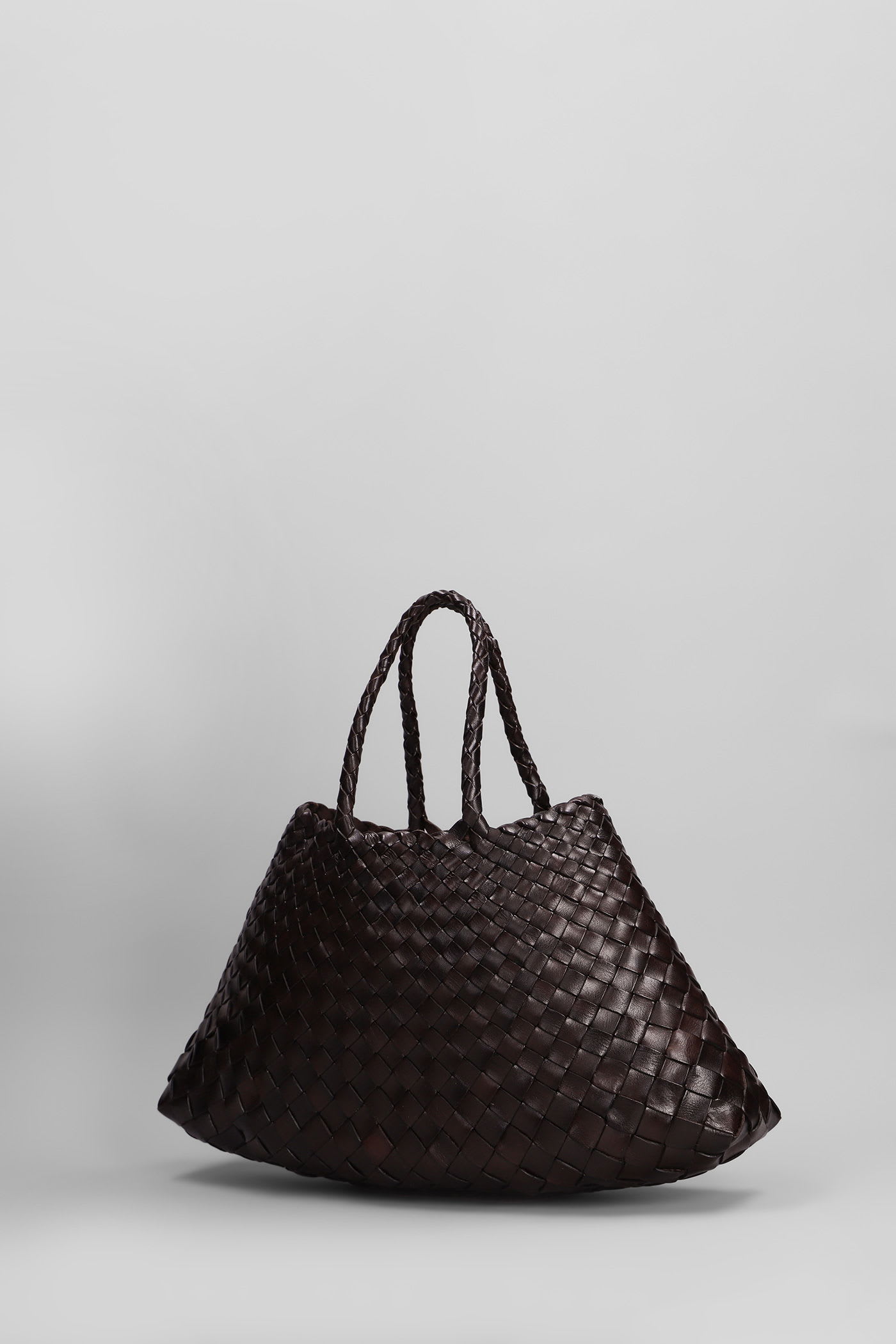 Dragon Diffusion Santa Croce Small Tote In Brown Leather In Brown