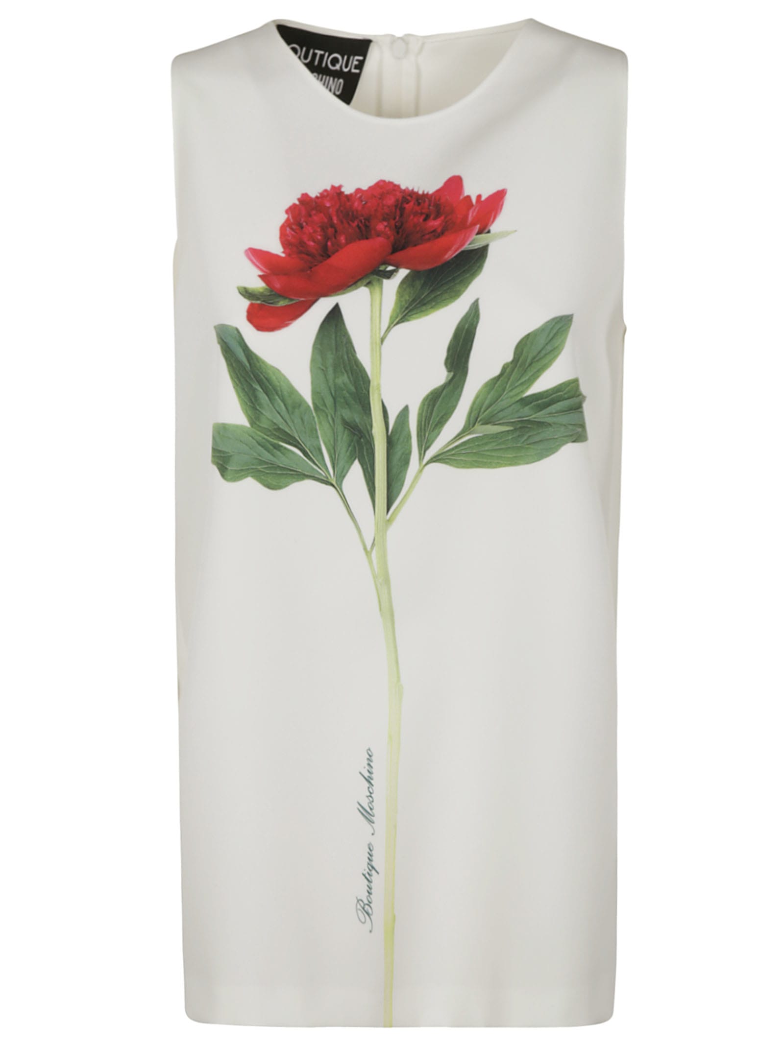 Moschino Rose Print Sleeveless Top