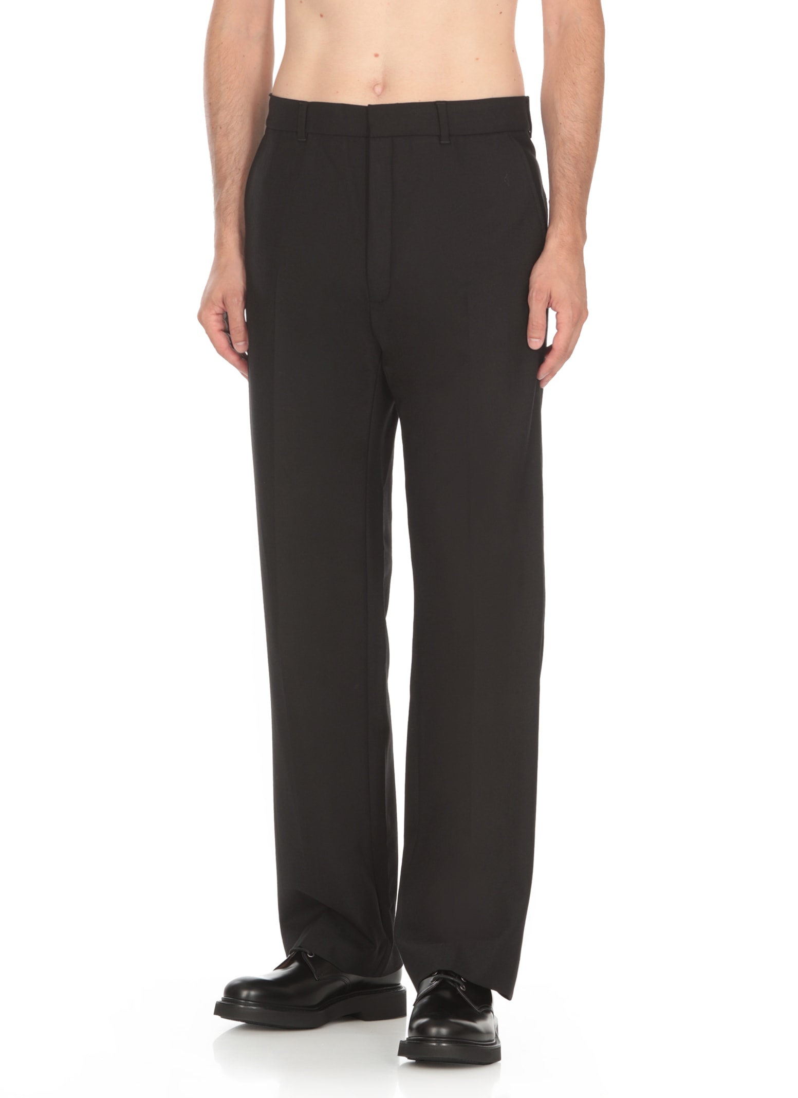 Shop Casablanca Wool Blend Pants In Black